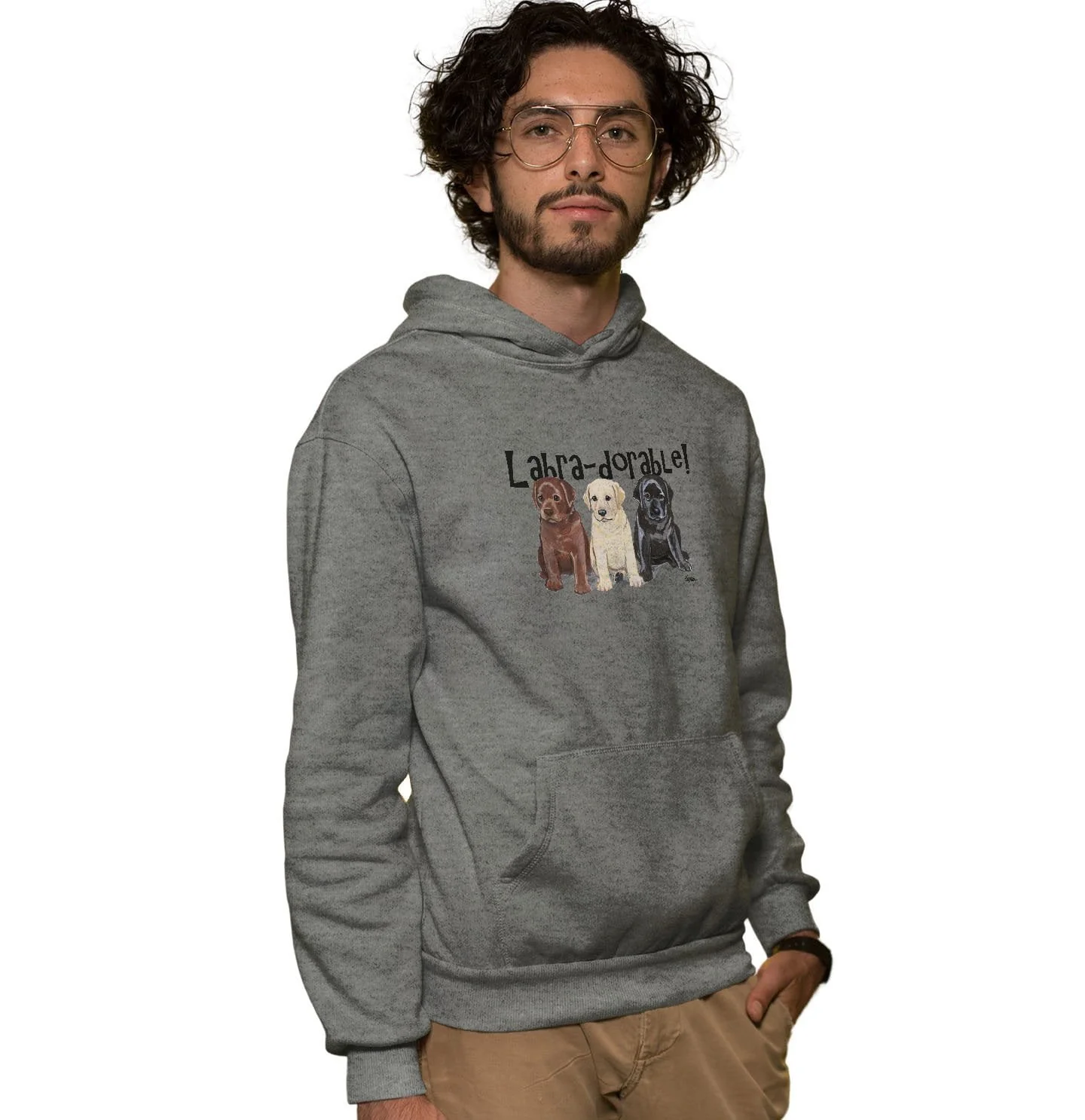 Labra-dorable Three Puppies - Adult Unisex Hoodie Sweatshirt