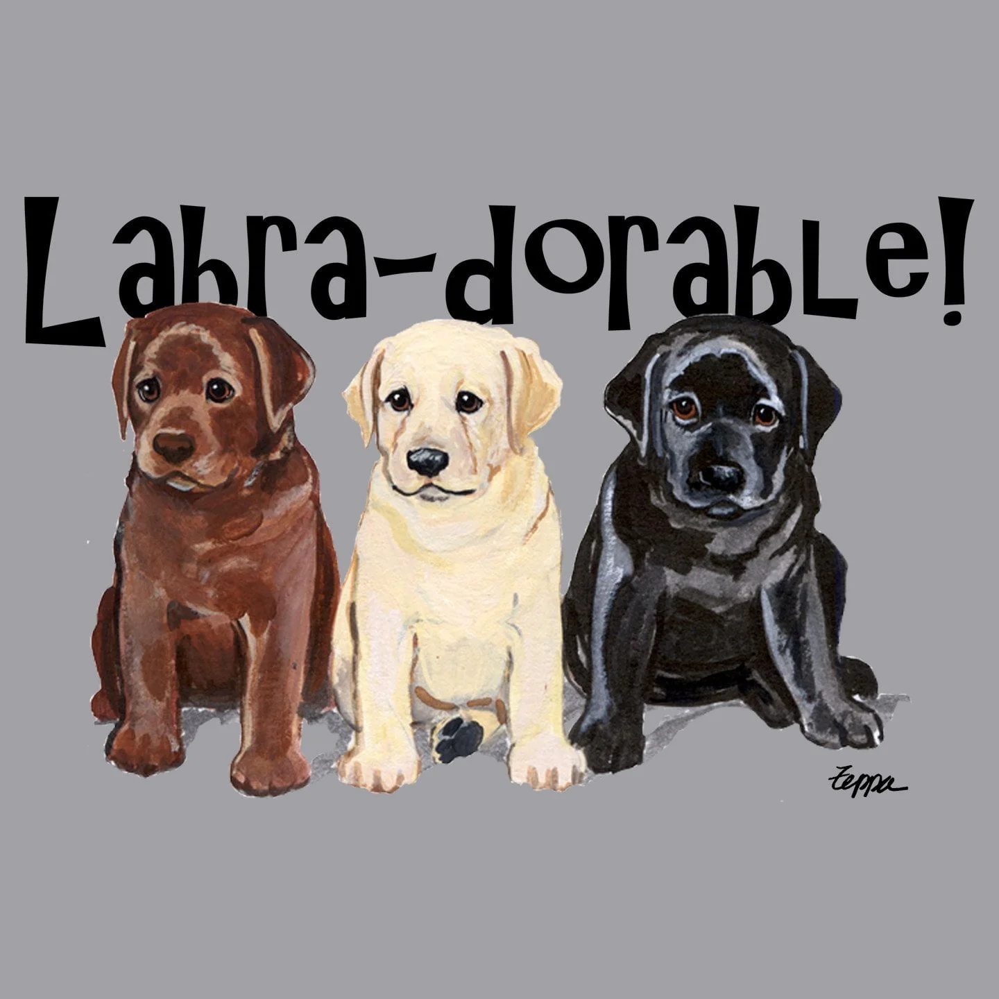 Labra-dorable Three Puppies - Adult Unisex Hoodie Sweatshirt - Image 2