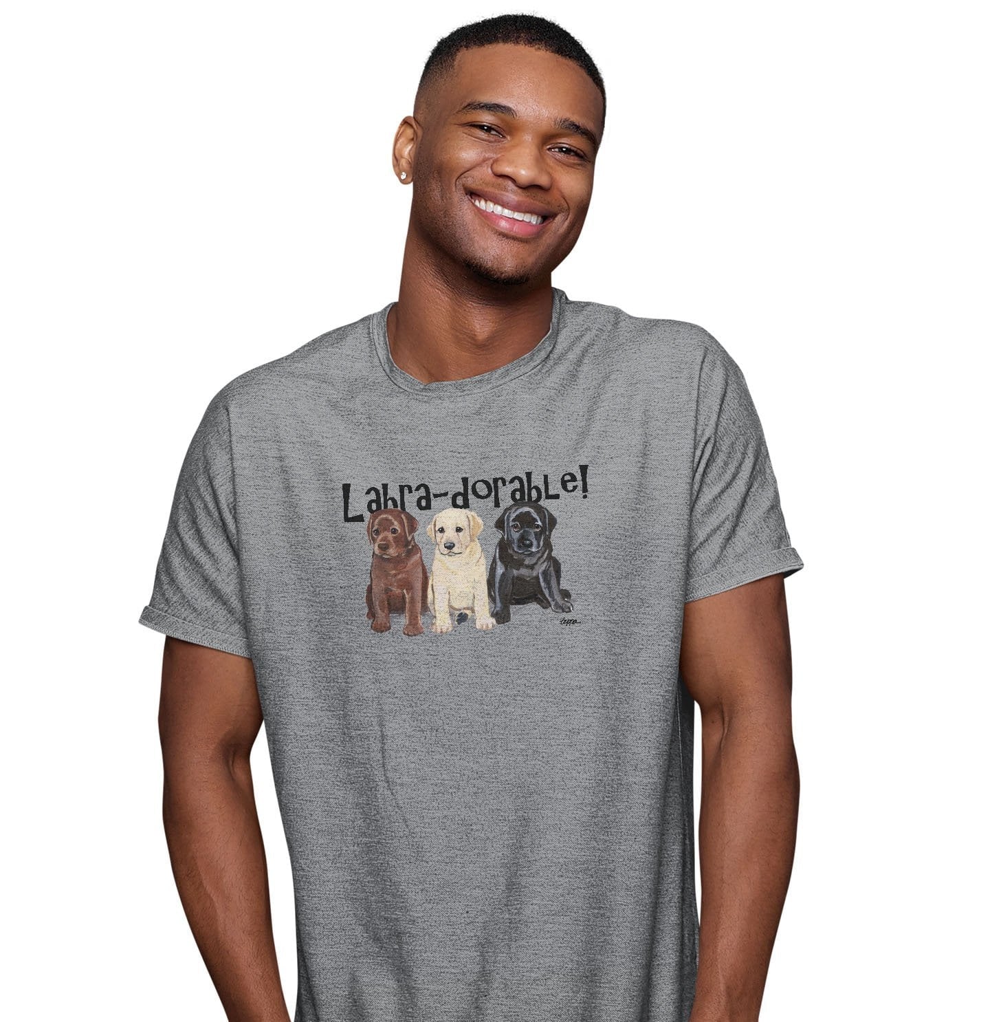 Labra-dorable Three Puppies - Adult Unisex T-Shirt - Image 4