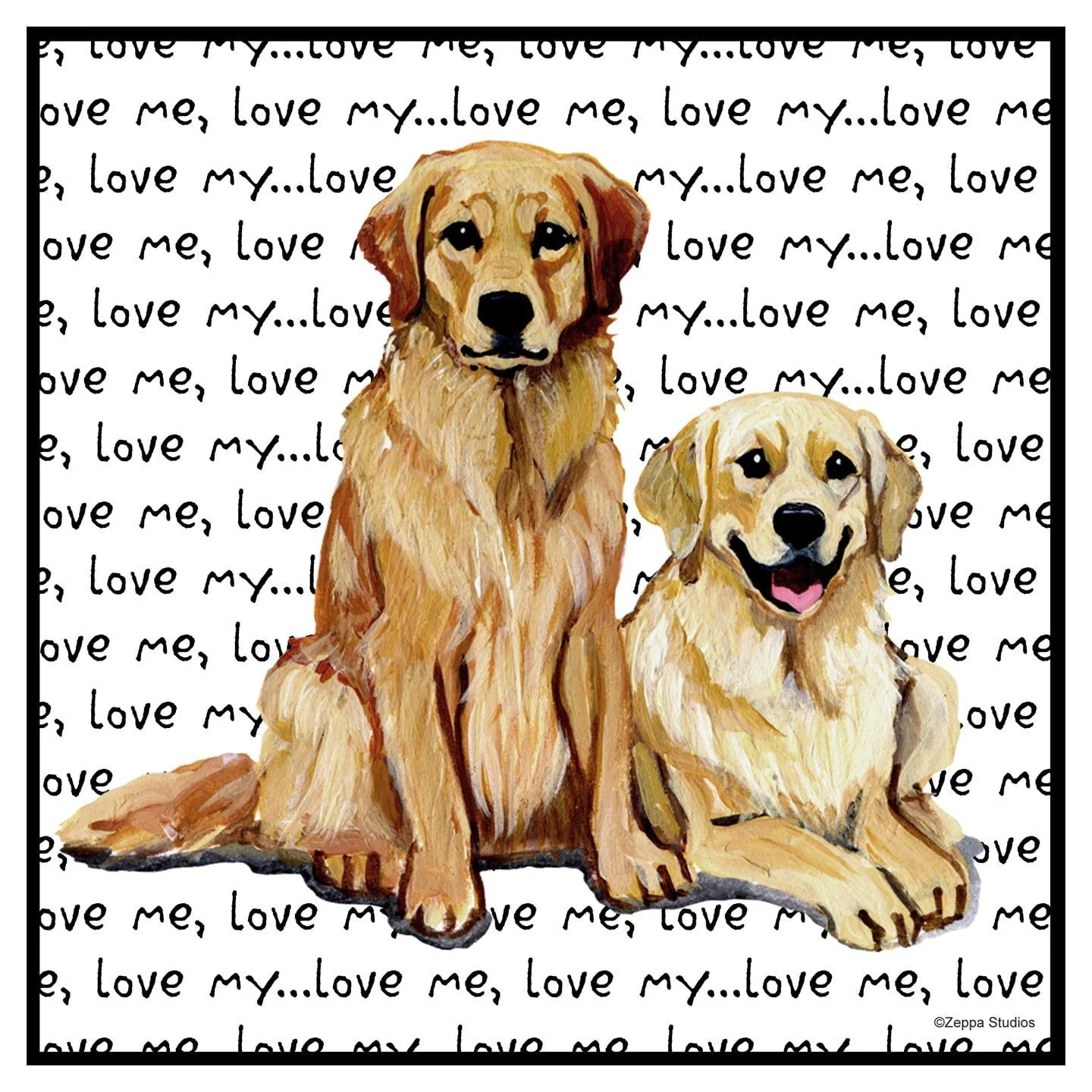 Golden Retriever Retriever Love Text - Adult Unisex T-Shirt - Image 2
