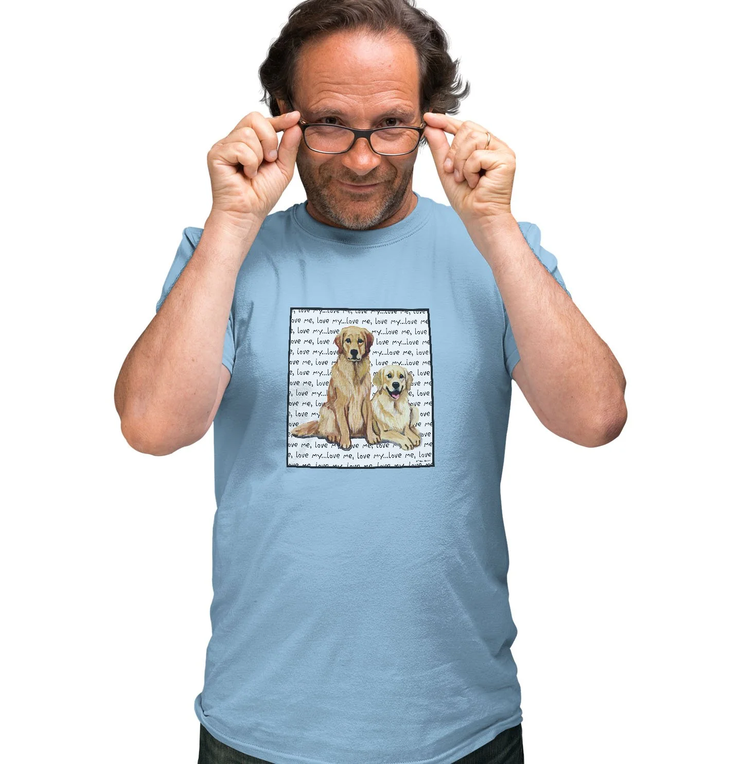 Golden Retriever Retriever Love Text - Adult Unisex T-Shirt - Image 4
