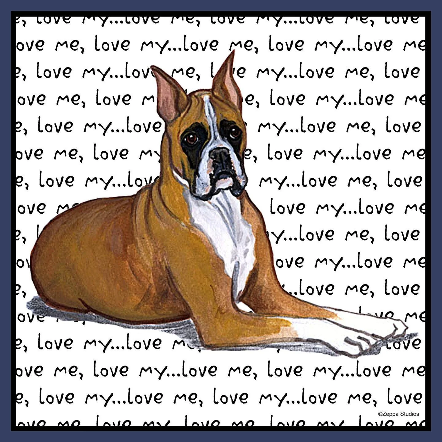 Boxer Love Text - Adult Unisex Hoodie Sweatshirt - Image 2