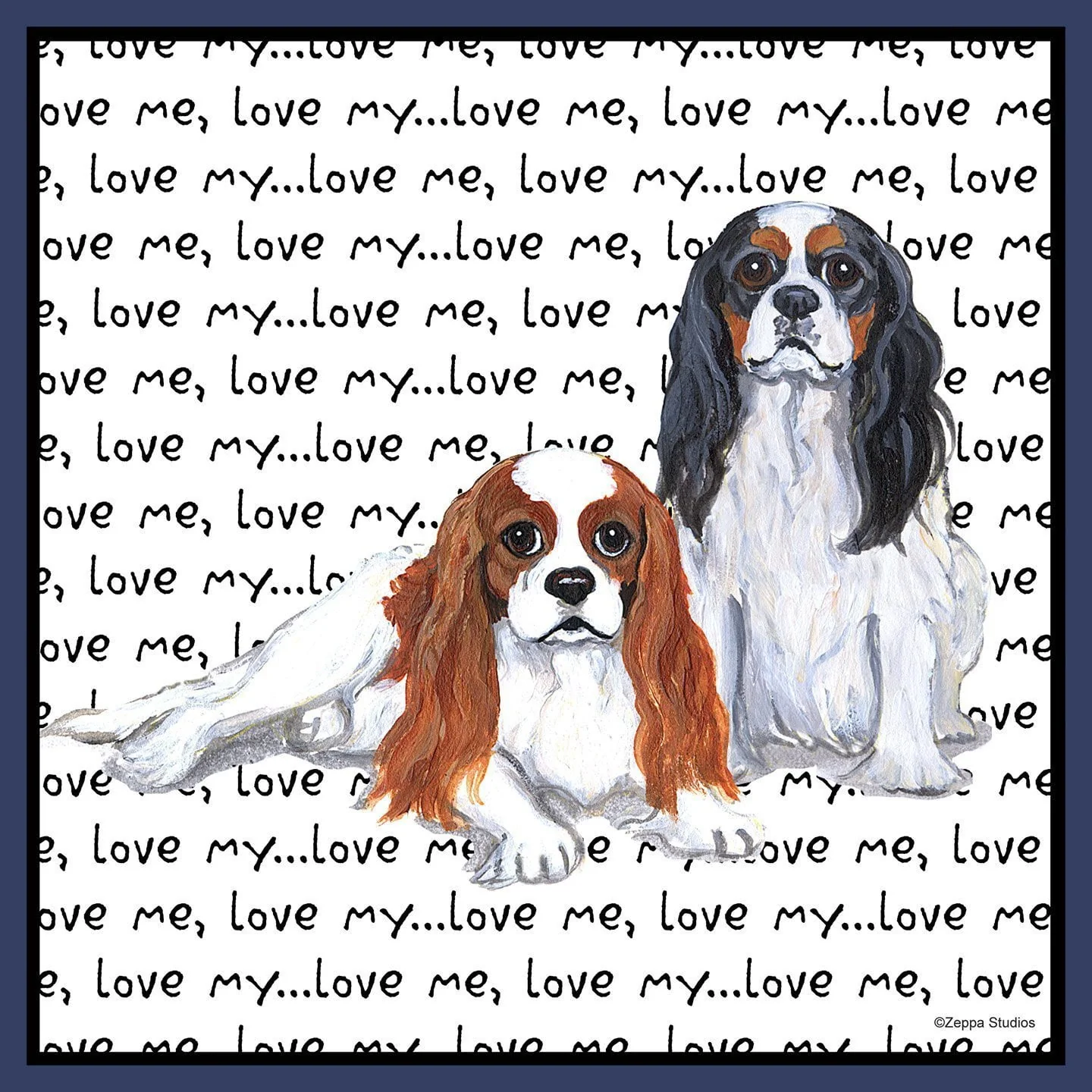 Cavalier King Charles Spaniel Love Text - Adult Unisex Hoodie Sweatshirt - Image 2