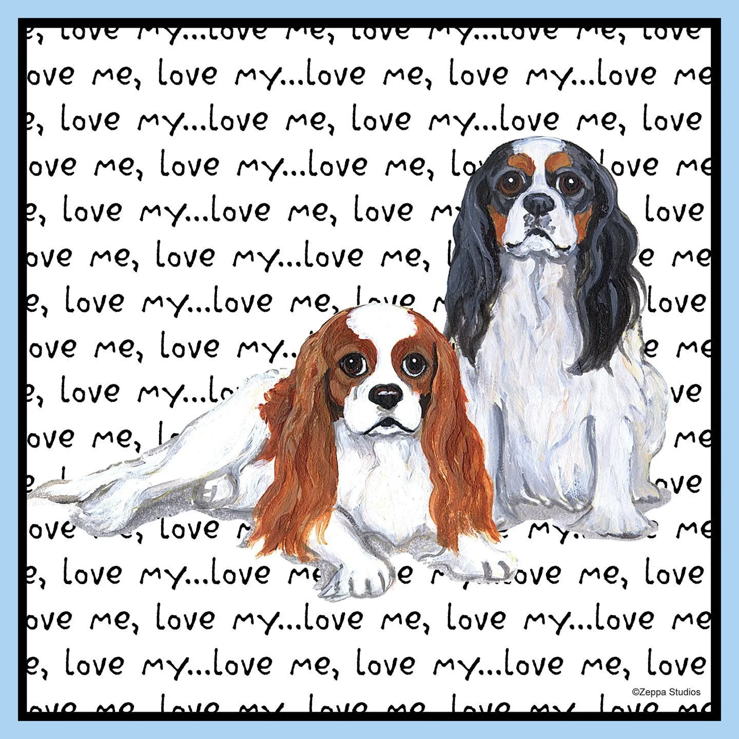 Cavalier King Charles Spaniel Love Text - Adult Unisex T-Shirt - Image 2