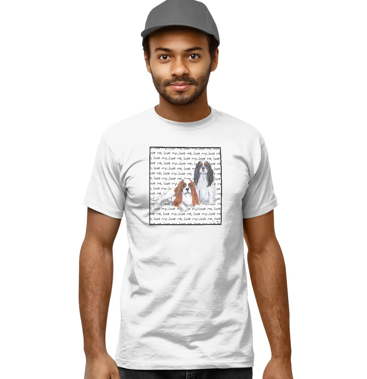 Cavalier King Charles Spaniel Love Text - Adult Unisex T-Shirt - Image 5