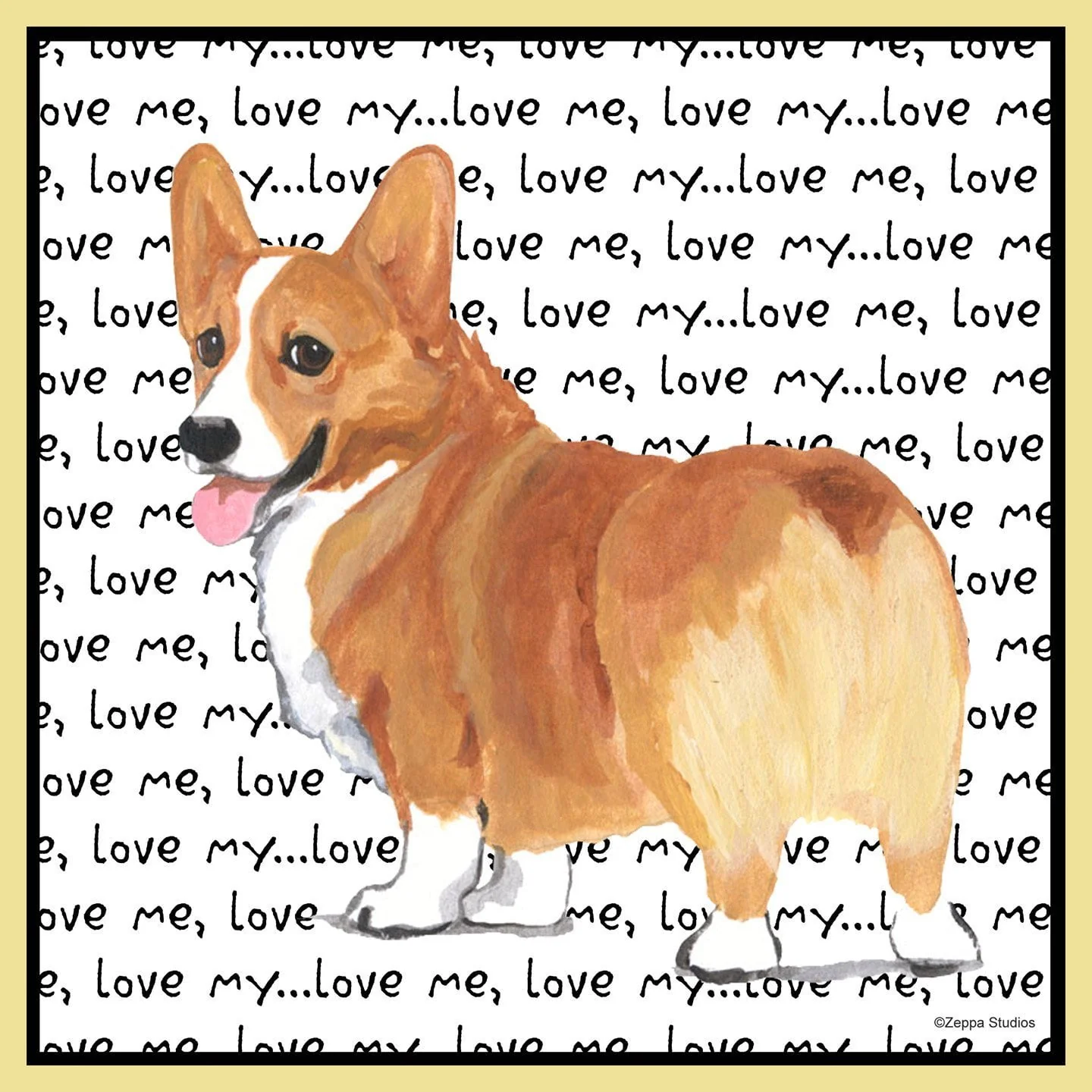 Corgi Love Text - Adult Unisex T-Shirt - Image 2