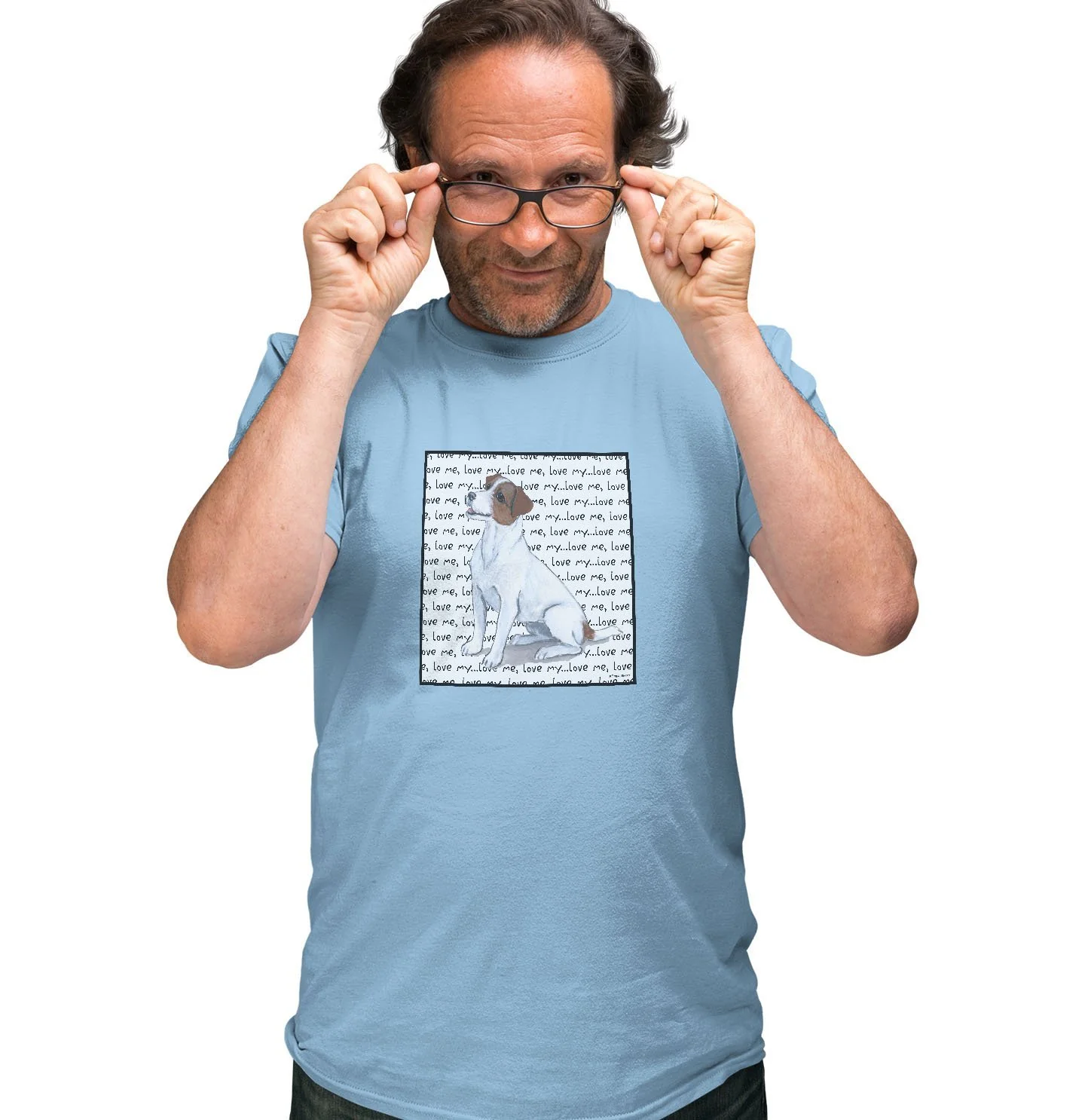 Jack Russell Terrier Love Text - Adult Unisex T-Shirt