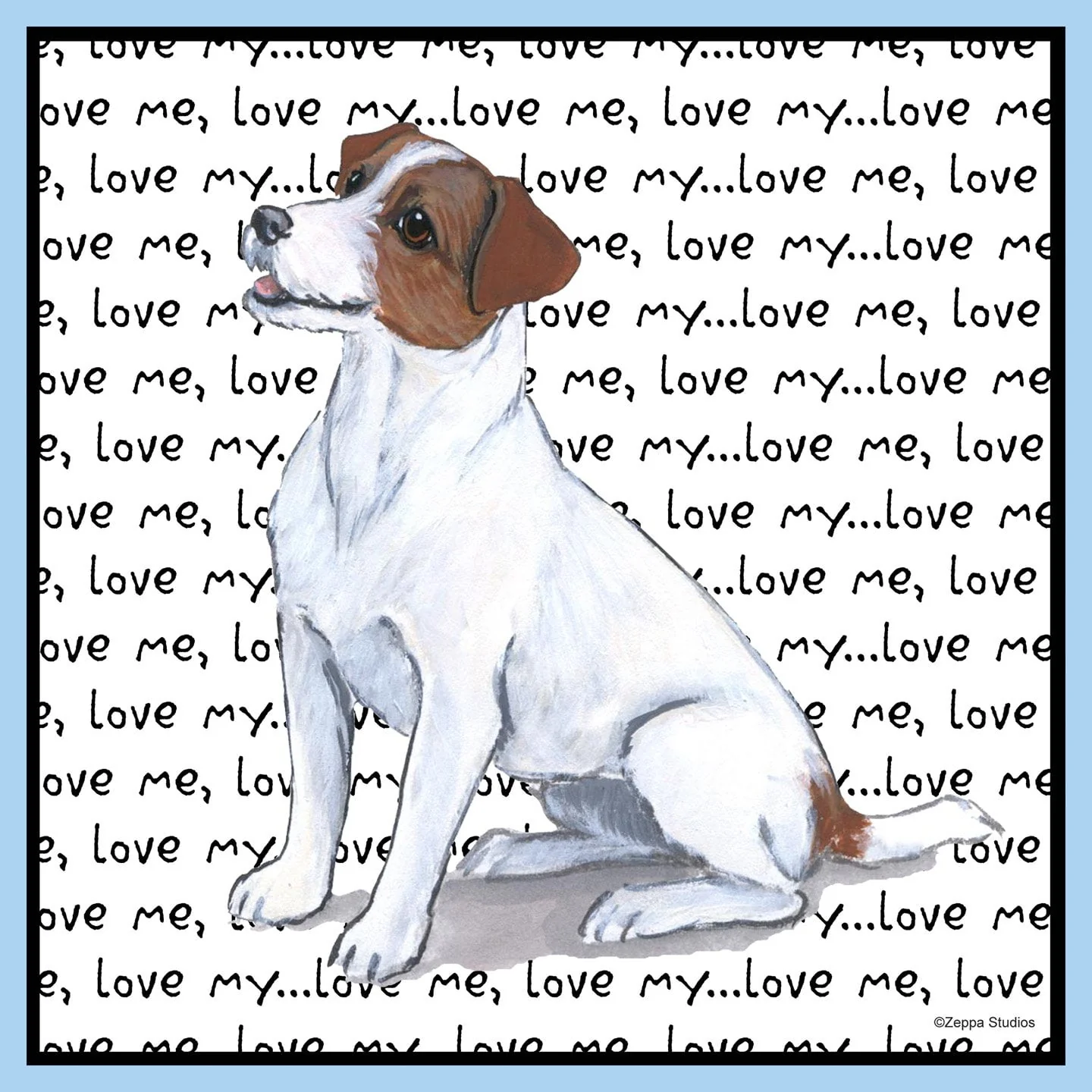 Jack Russell Terrier Love Text - Adult Unisex T-Shirt - Image 2
