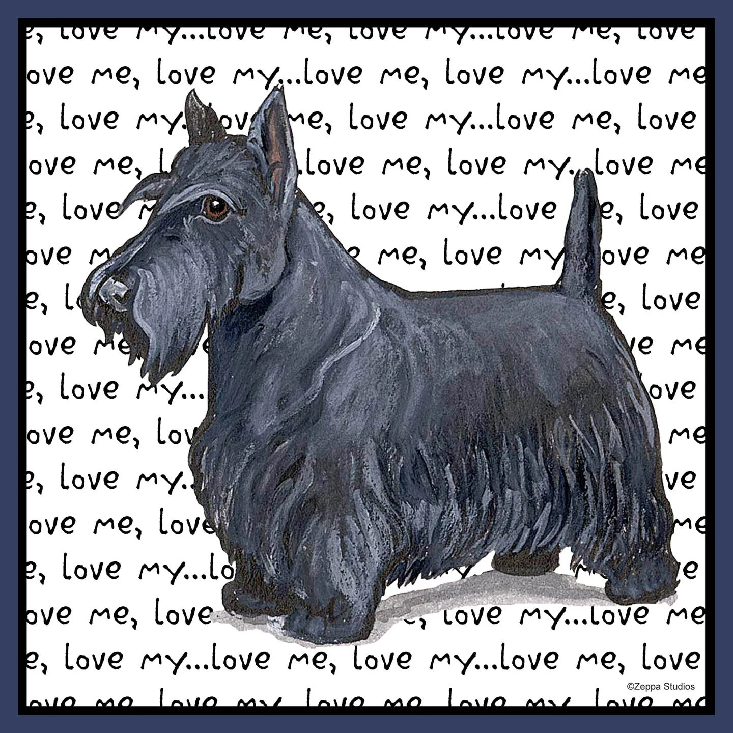 Scottish Terrier Love Text - Adult Unisex T-Shirt - Image 2