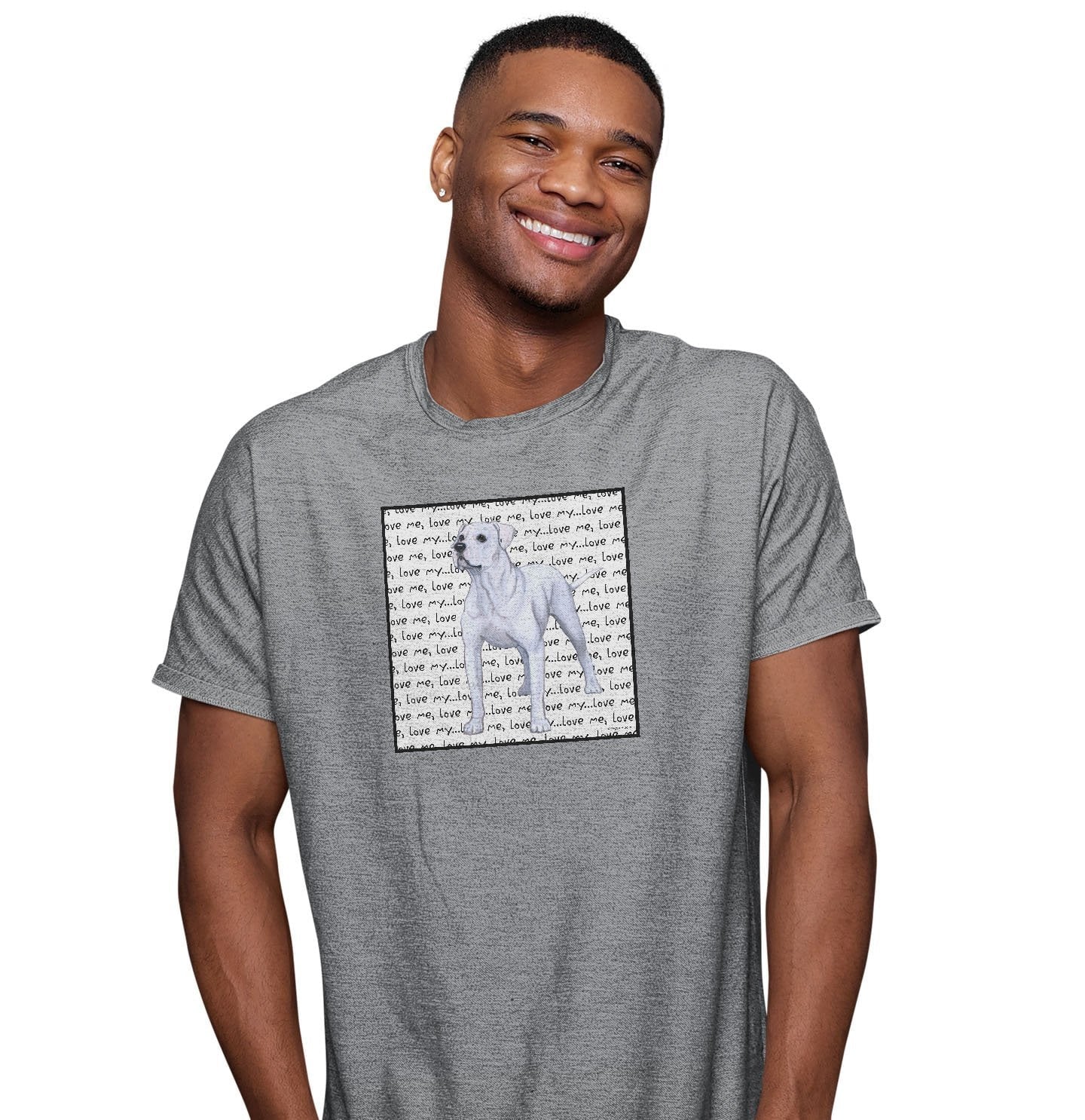 American Bulldog Love Text - Adult Unisex T-Shirt - Image 3