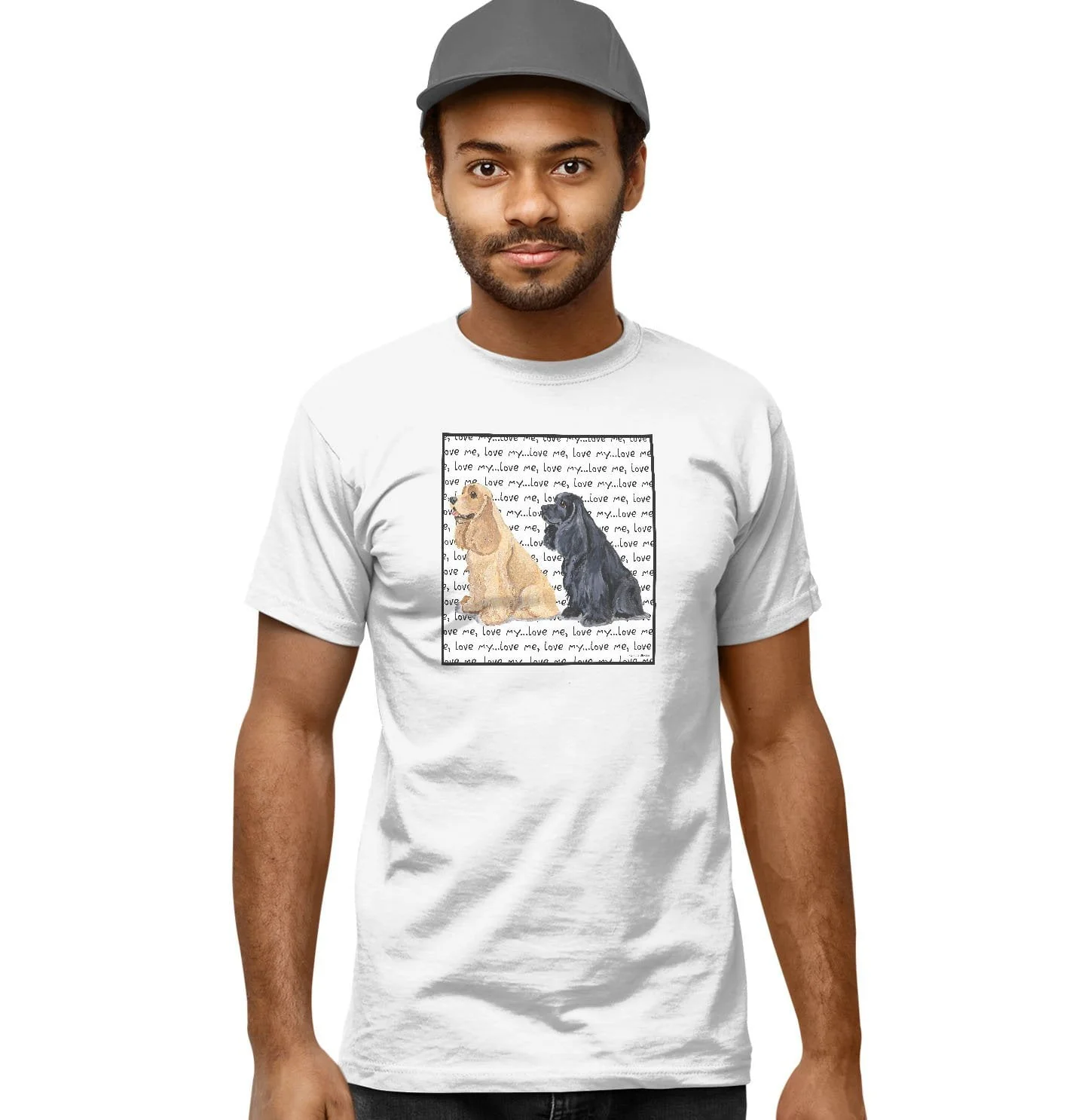 Cocker Spaniel Love Text - Adult Unisex T-Shirt - Image 6