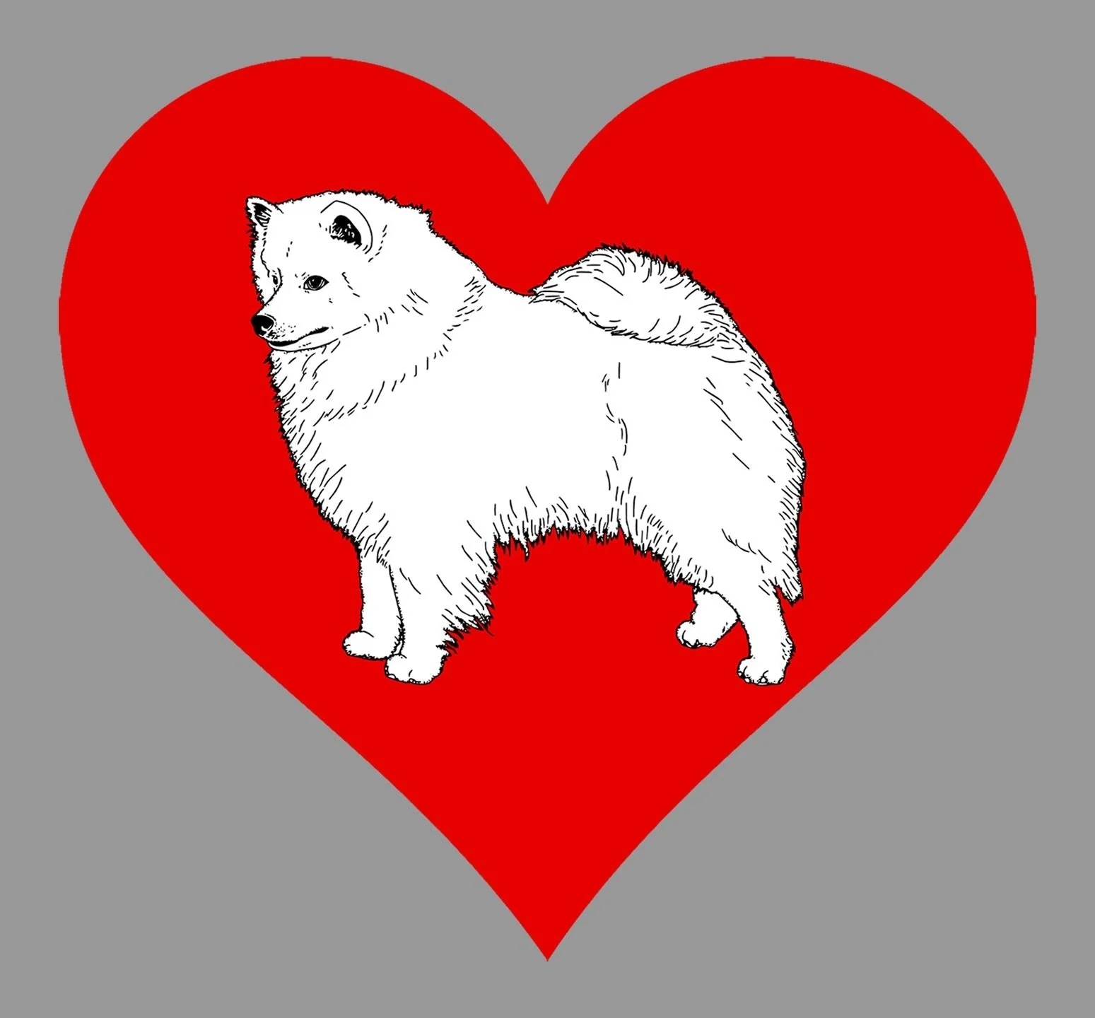 American Eskimo on Heart Left Chest - Full-Zip Hoodie Sweatshirt - Image 2