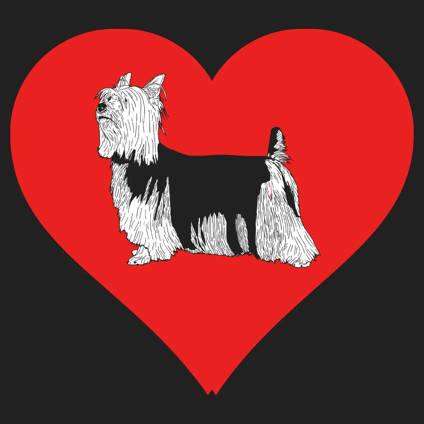 Silky Terrier on Heart Left Chest - Full-Zip Hoodie Sweatshirt - Image 3
