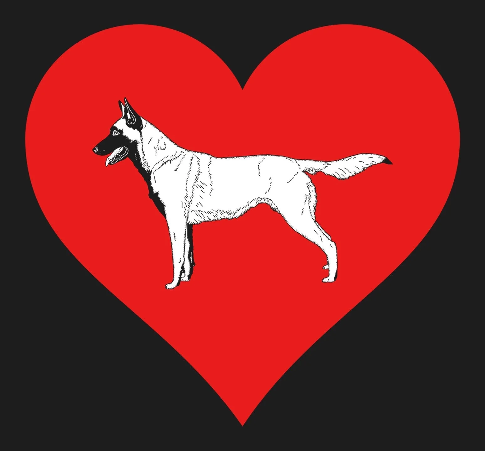 Belgian Malinois on Heart Left Chest - Women's Full-Zip Hoodie Sweatshirt - Image 2