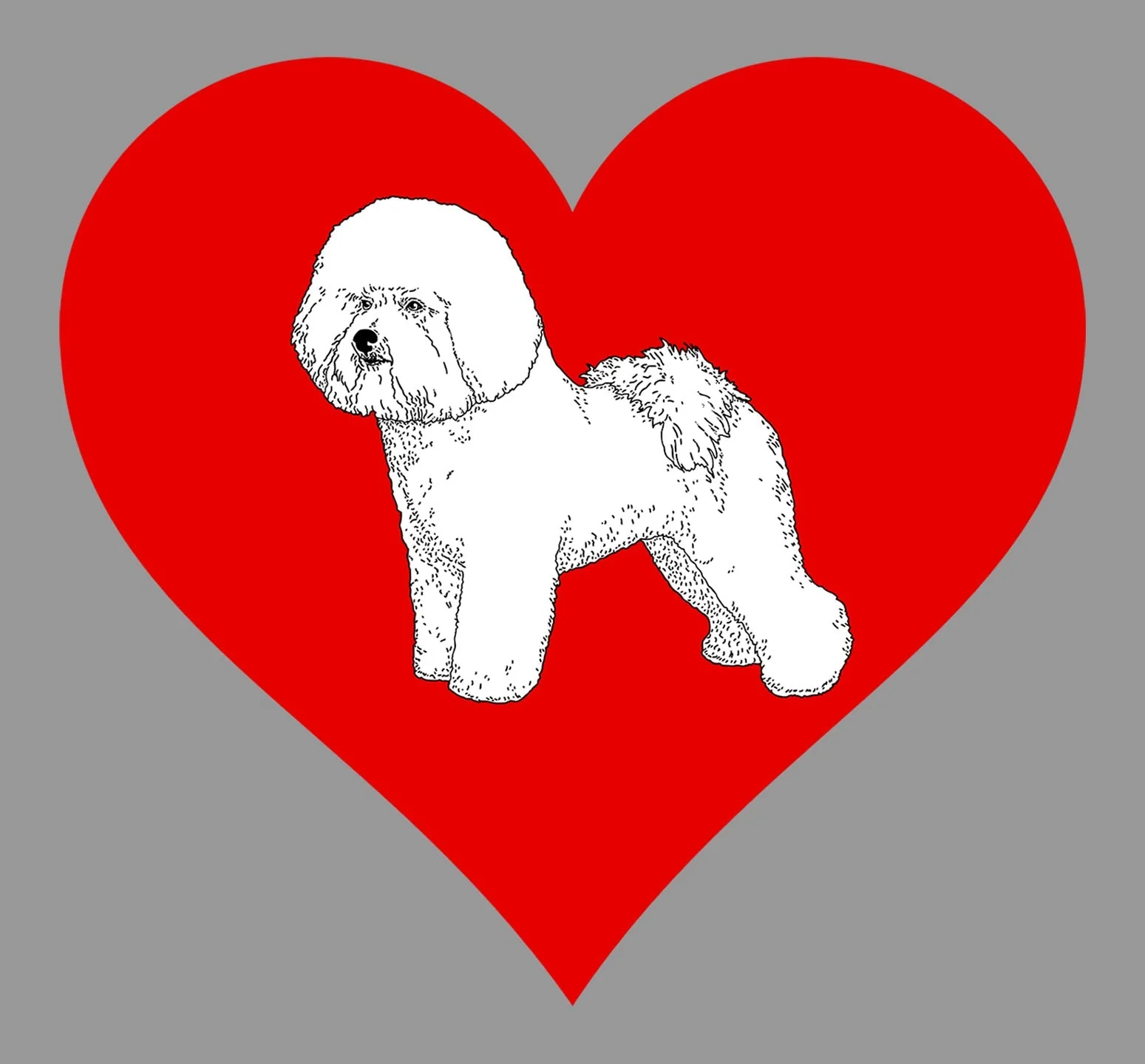 Bichon Frise on Heart Left Chest - Full-Zip Hoodie Sweatshirt - Image 2