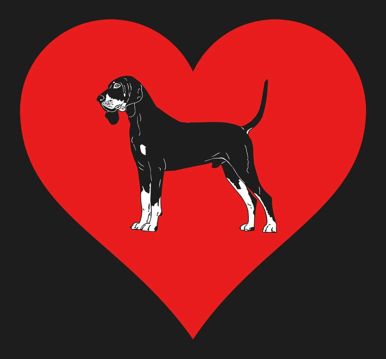 Black and Tan Coonhound on Heart Left Chest - Full-Zip Hoodie Sweatshirt - Image 2