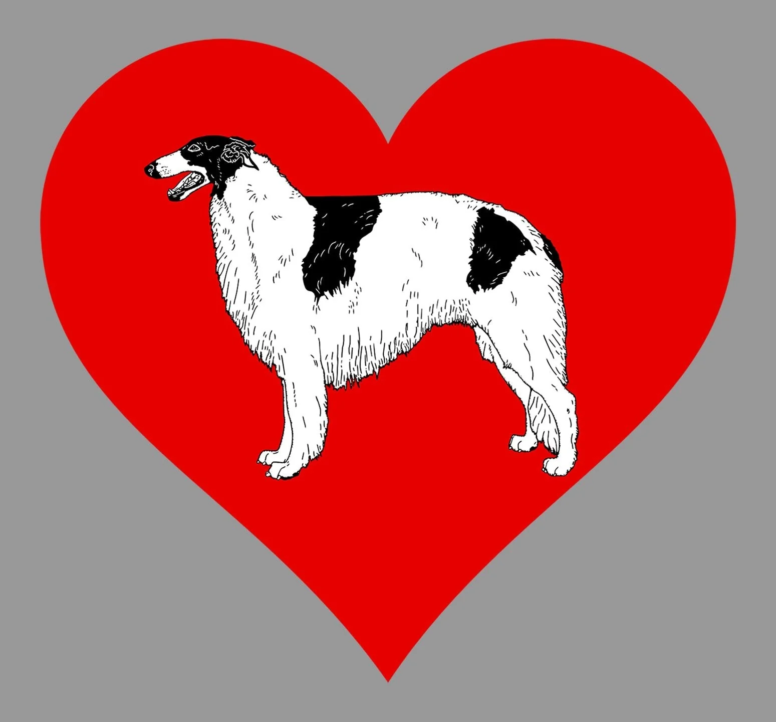 Borzoi on Heart Left Chest - Full-Zip Hoodie Sweatshirt - Image 2