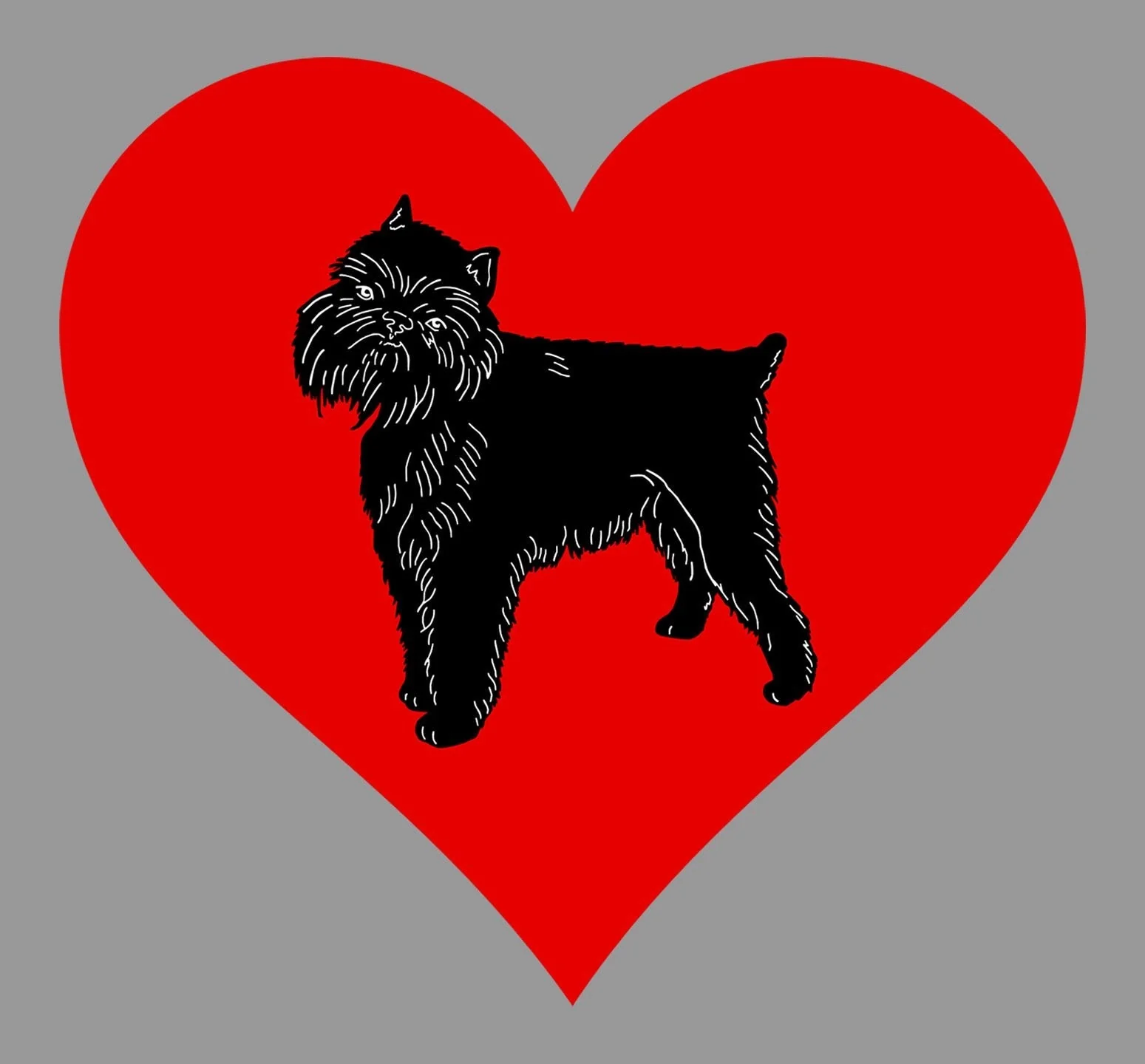 Brussels Griffon on Heart Left Chest - Full-Zip Hoodie Sweatshirt - Image 2