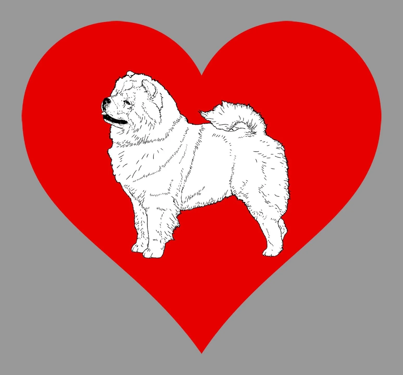 Chow Chow on Heart Left Chest - Full-Zip Hoodie Sweatshirt - Image 2