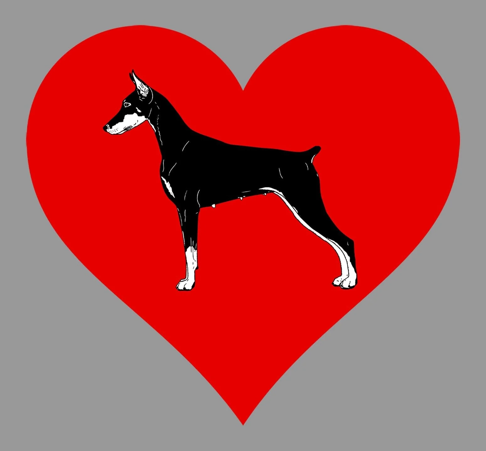 Doberman Pinscher on Heart Left Chest - Full-Zip Hoodie Sweatshirt - Image 2