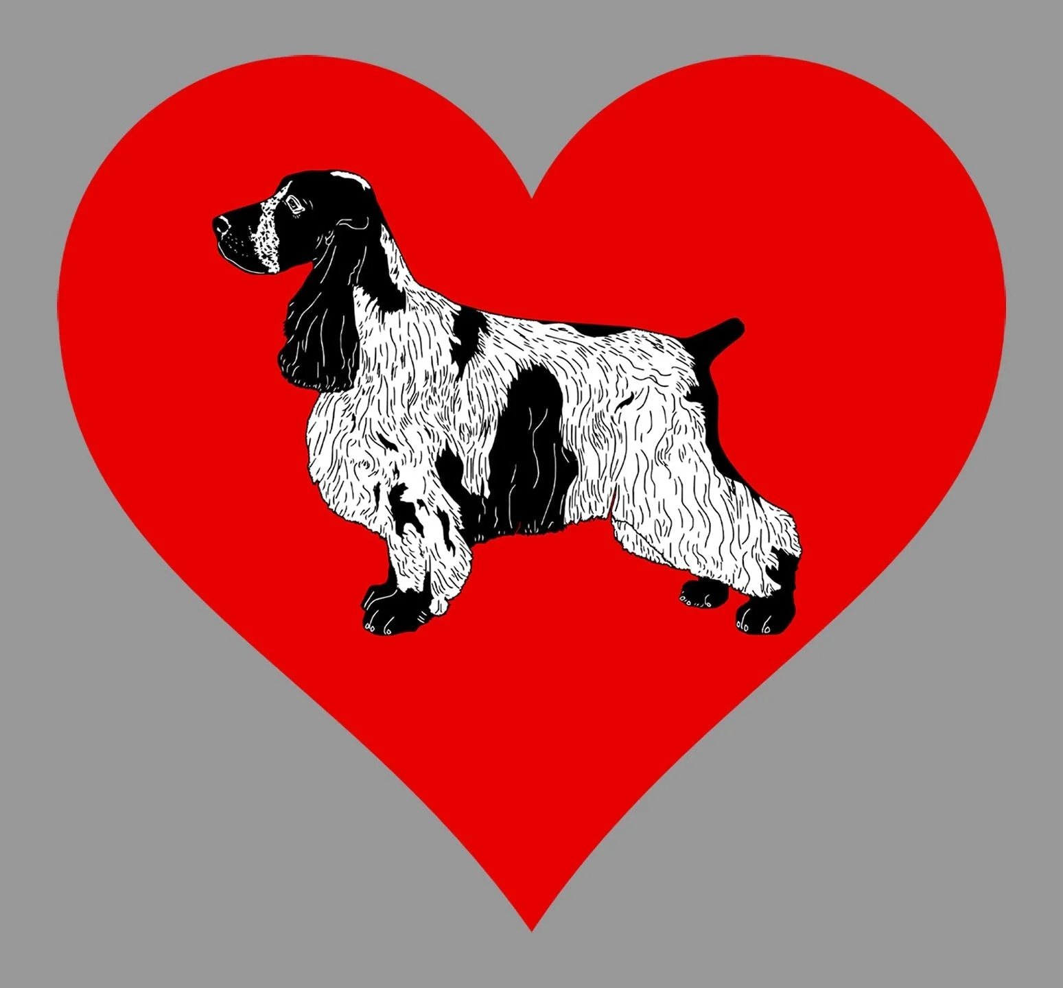 English Cocker Spaniel on Heart Left Chest - Full-Zip Hoodie Sweatshirt - Image 2