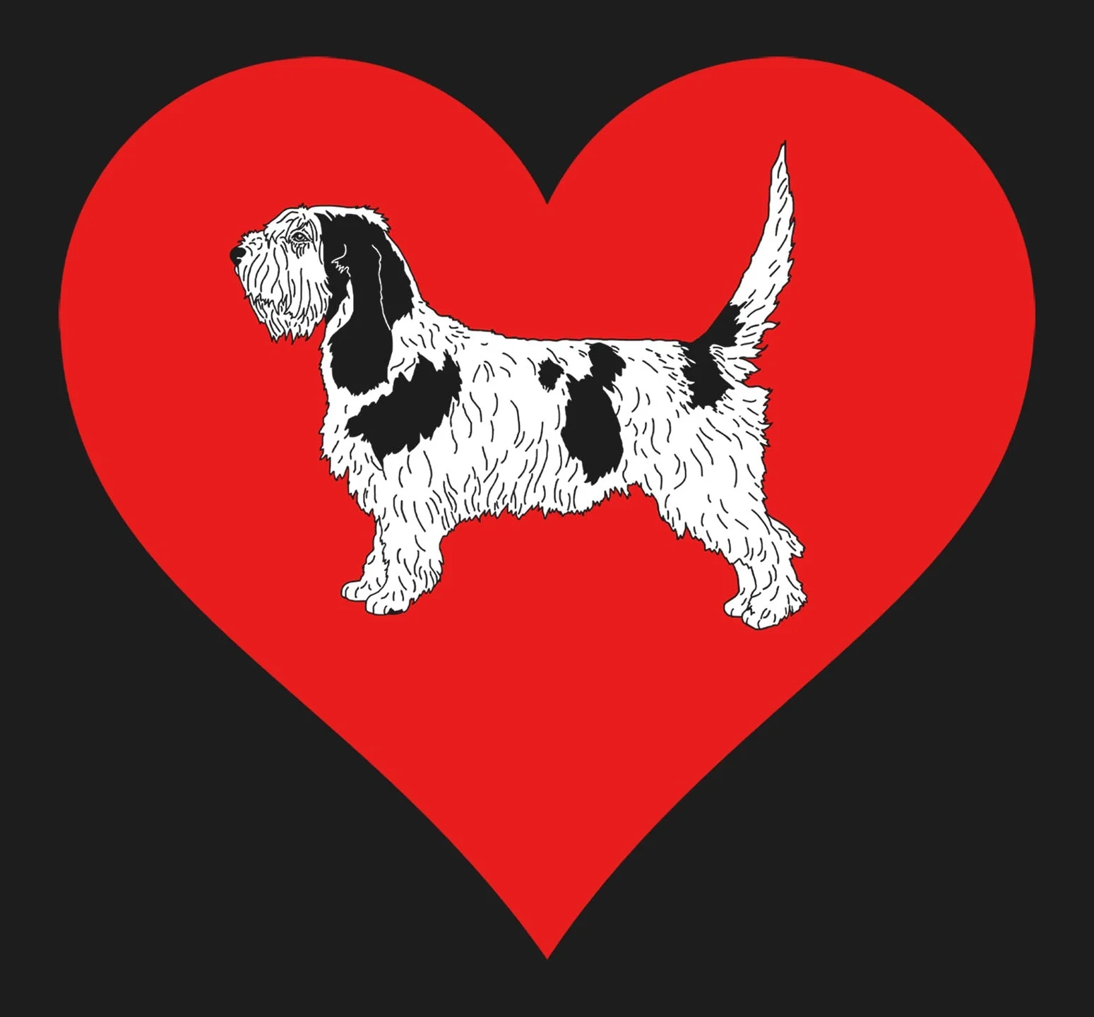 Grand Basset Griffon Vendeen on Heart Left Chest - Full-Zip Hoodie Sweatshirt - Image 2