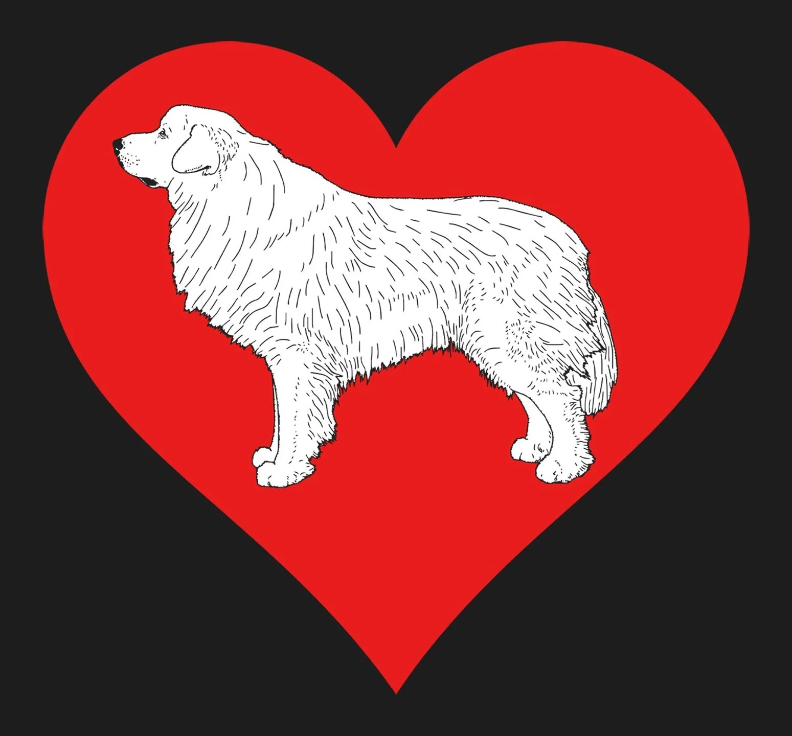 Great Pyrenees on Heart Left Chest - Full-Zip Hoodie Sweatshirt - Image 2