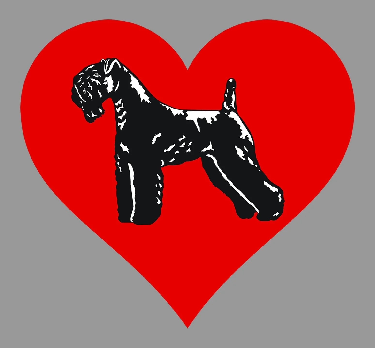Kerry Blue Terrier on Heart Left Chest - Full-Zip Hoodie Sweatshirt - Image 2