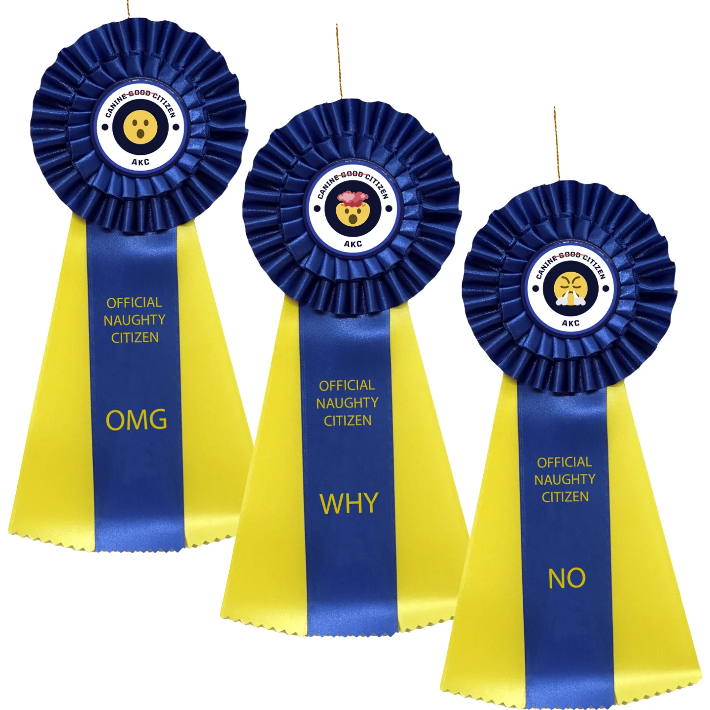 (3 Pk) - Canine Naughty Citizen Rosettes