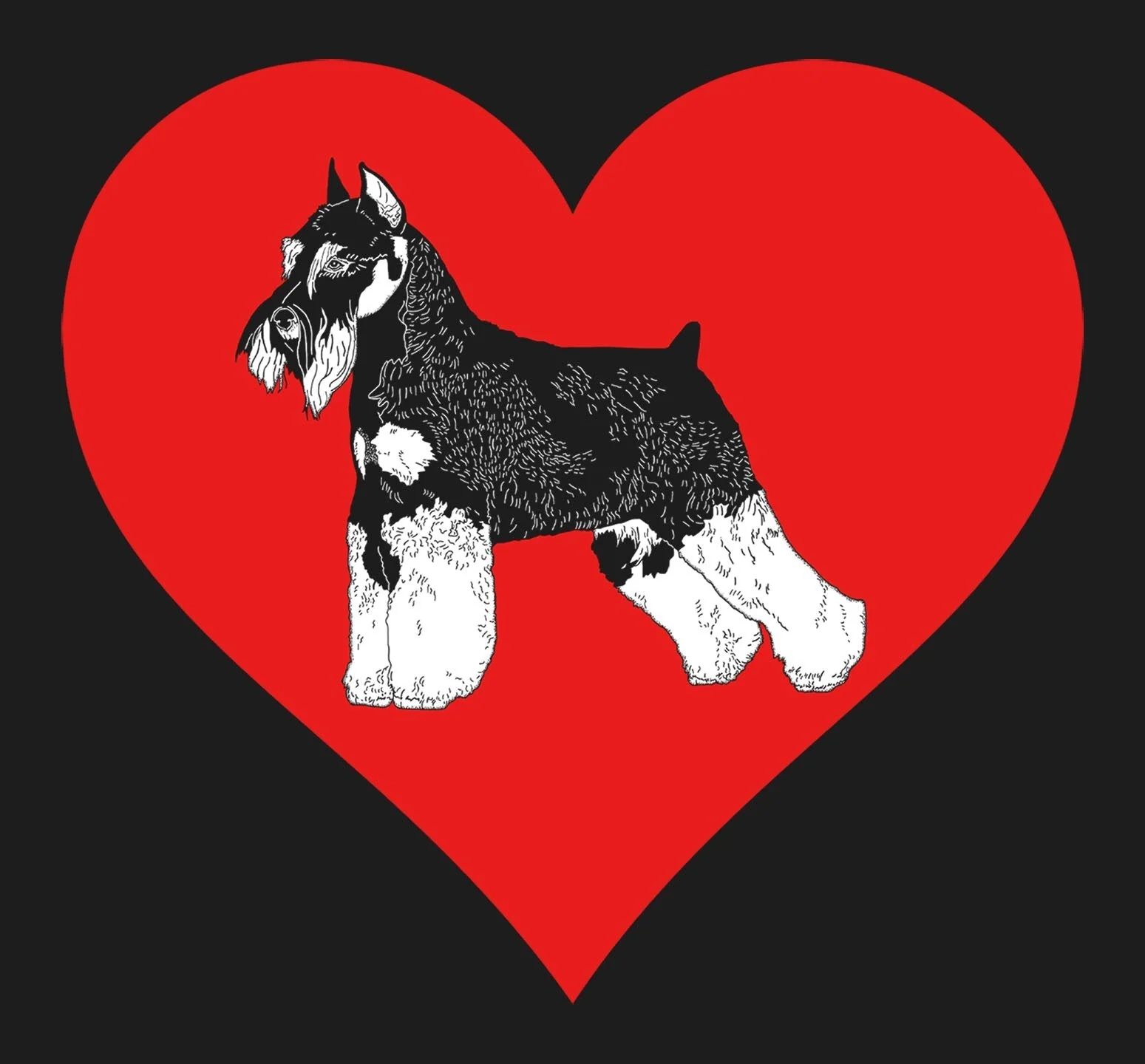 Miniature Schnauzer on Heart Left Chest - Full-Zip Hoodie Sweatshirt - Image 2