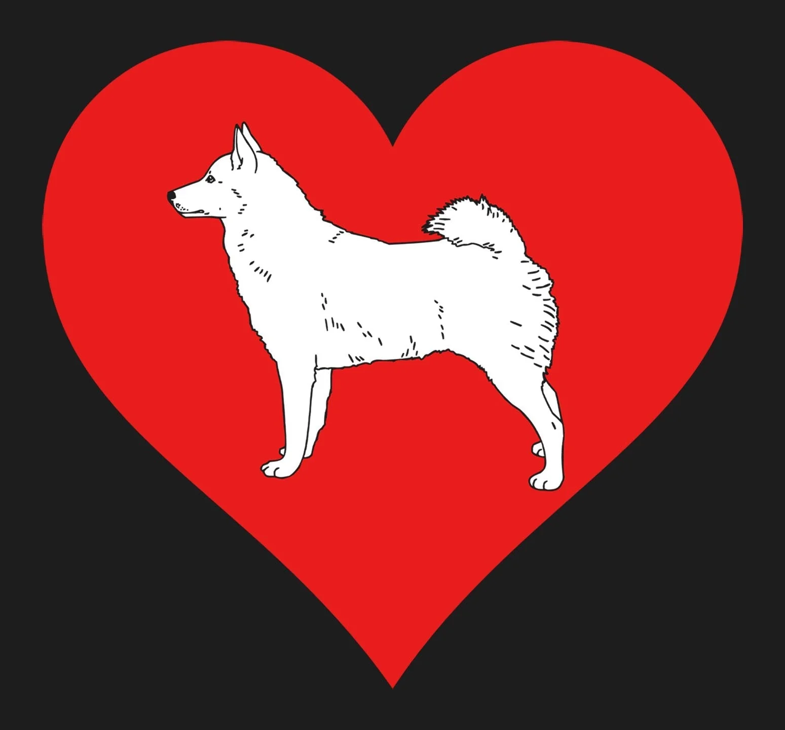Norwegian Buhund on Heart Left Chest - Full-Zip Hoodie Sweatshirt - Image 2