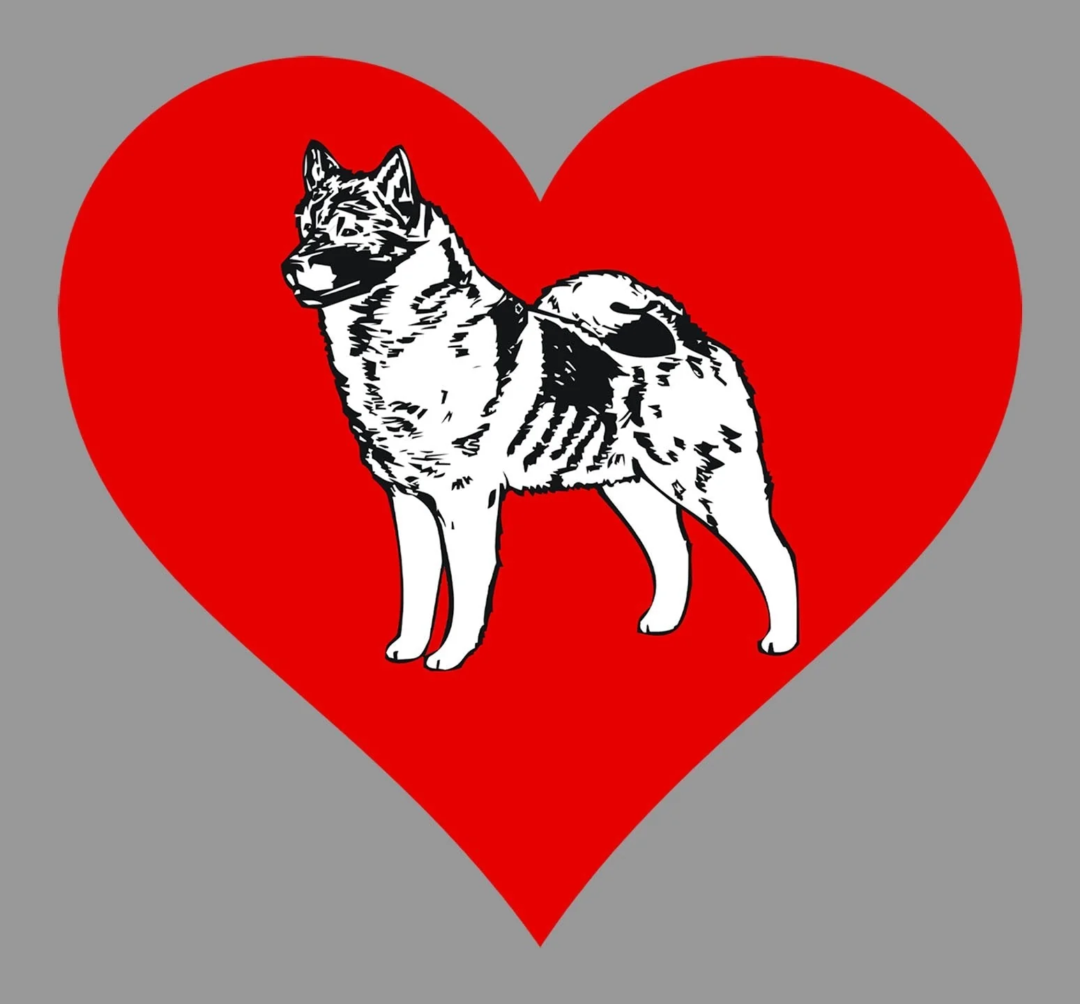 Norwegian Elkhound on Heart Left Chest - Full-Zip Hoodie Sweatshirt - Image 2