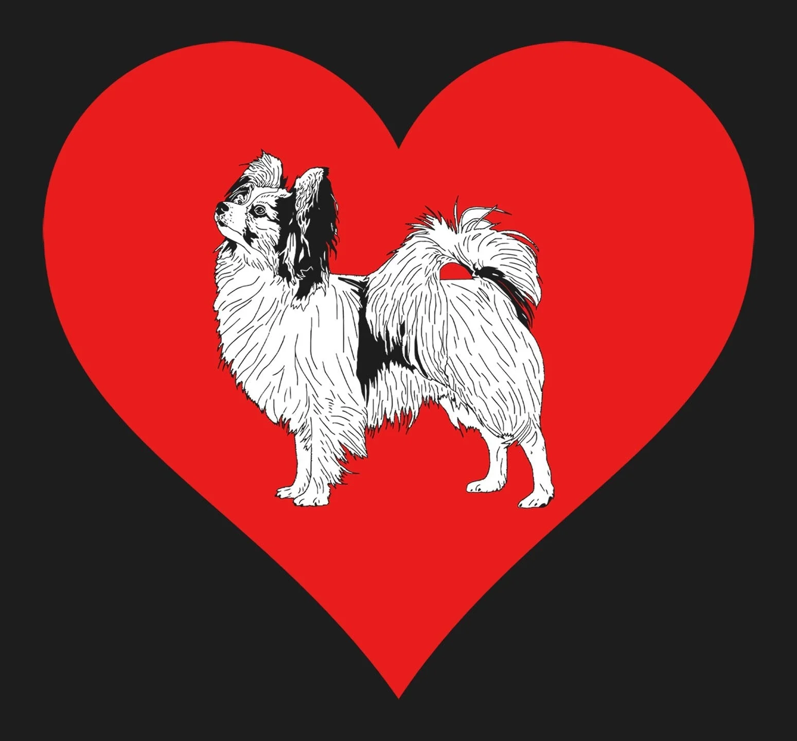 Papillon on Heart Left Chest - Full-Zip Hoodie Sweatshirt - Image 2