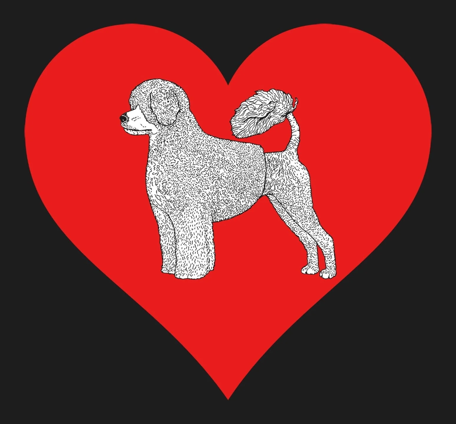 Portuguese Water Dog on Heart Left Chest - Full-Zip Hoodie Sweatshirt - Image 2