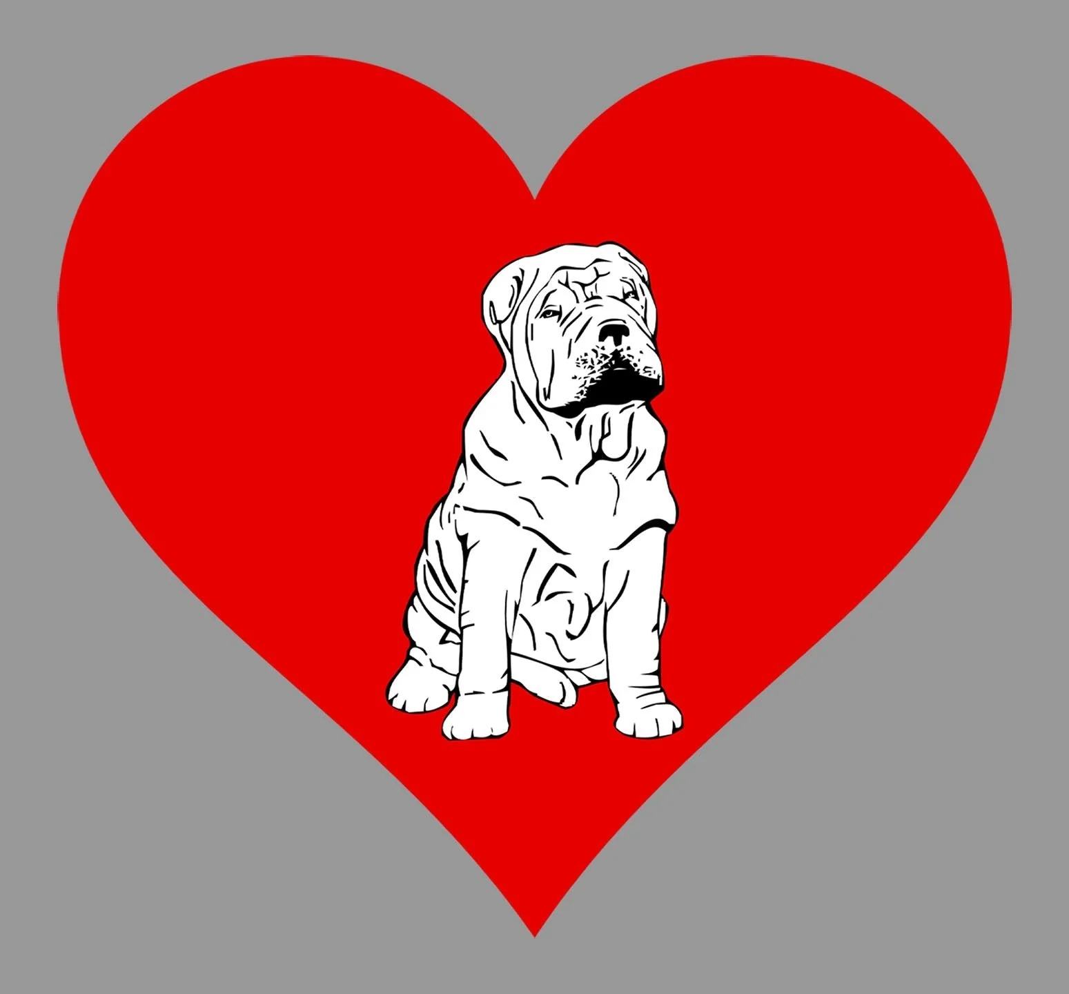 Chinese Shar-Pei on Heart Left Chest - Full-Zip Hoodie Sweatshirt - Image 2