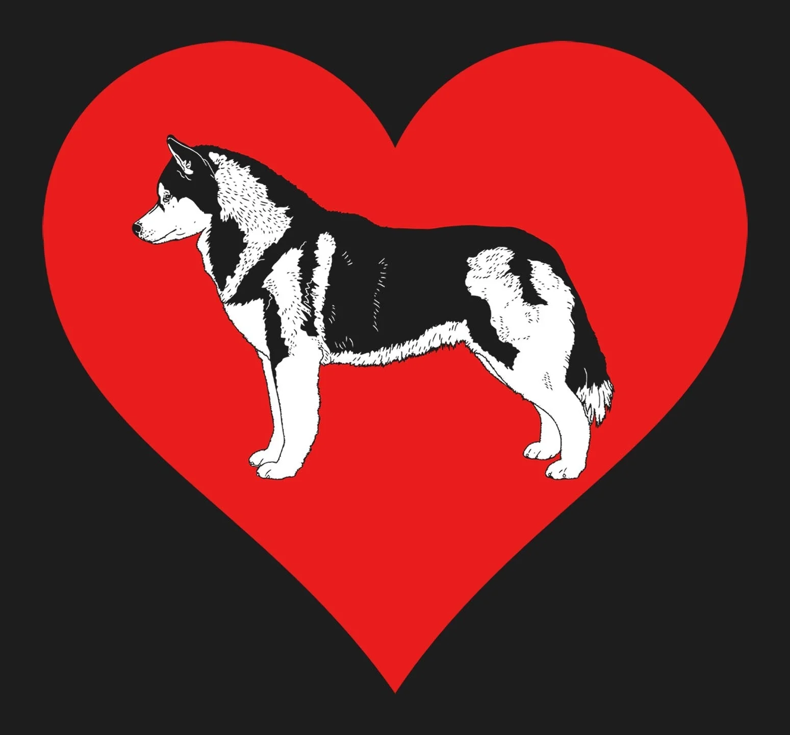 Siberian Husky on Heart Left Chest - Full-Zip Hoodie Sweatshirt - Image 2