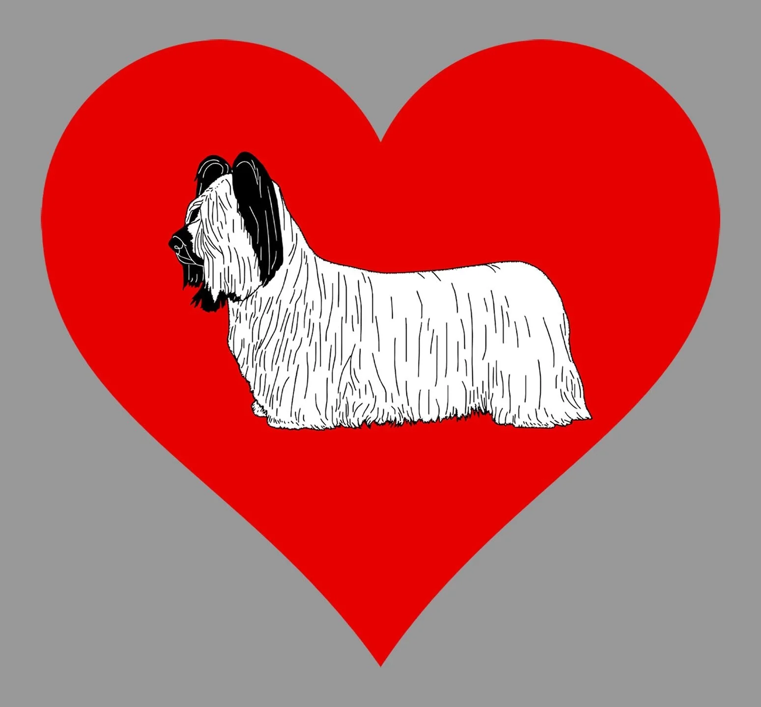 Skye Terrier on Heart Left Chest - Full-Zip Hoodie Sweatshirt - Image 2