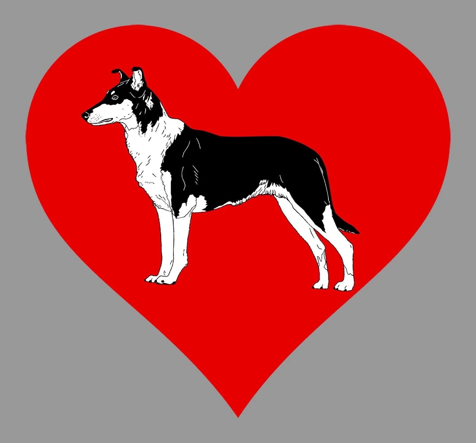 Smooth Collie on Heart Left Chest - Full-Zip Hoodie Sweatshirt - Image 2