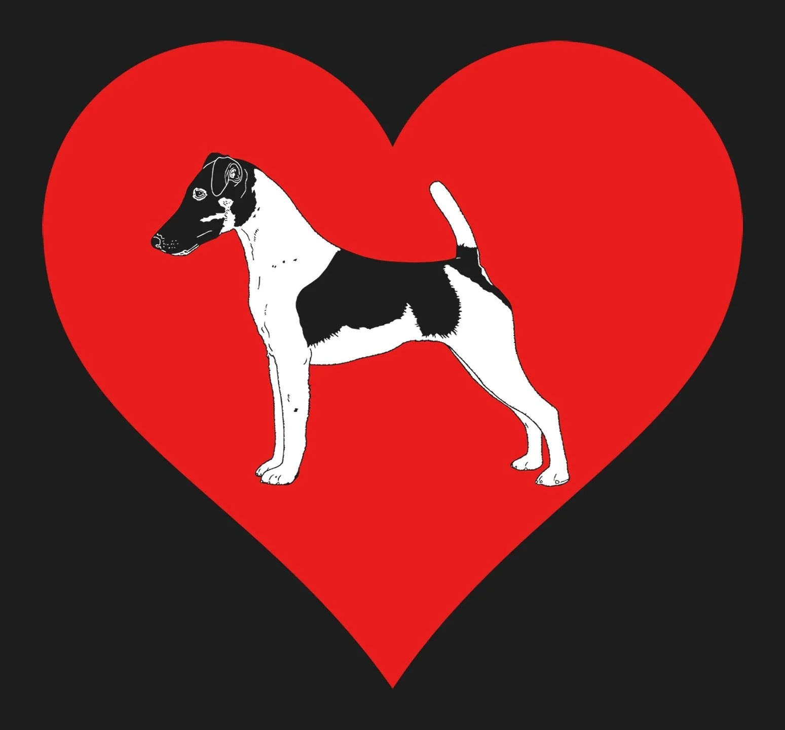 Smooth Fox Terrier on Heart Left Chest - Full-Zip Hoodie Sweatshirt - Image 2