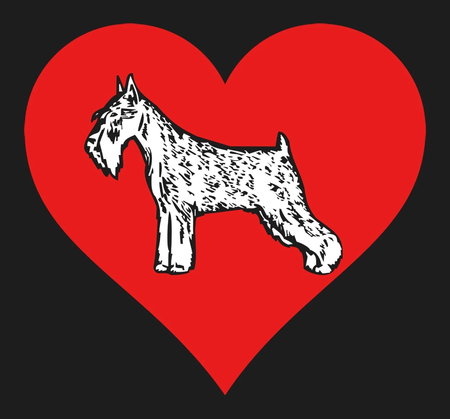 Schnauzer on Heart Left Chest - Full-Zip Hoodie Sweatshirt - Image 2