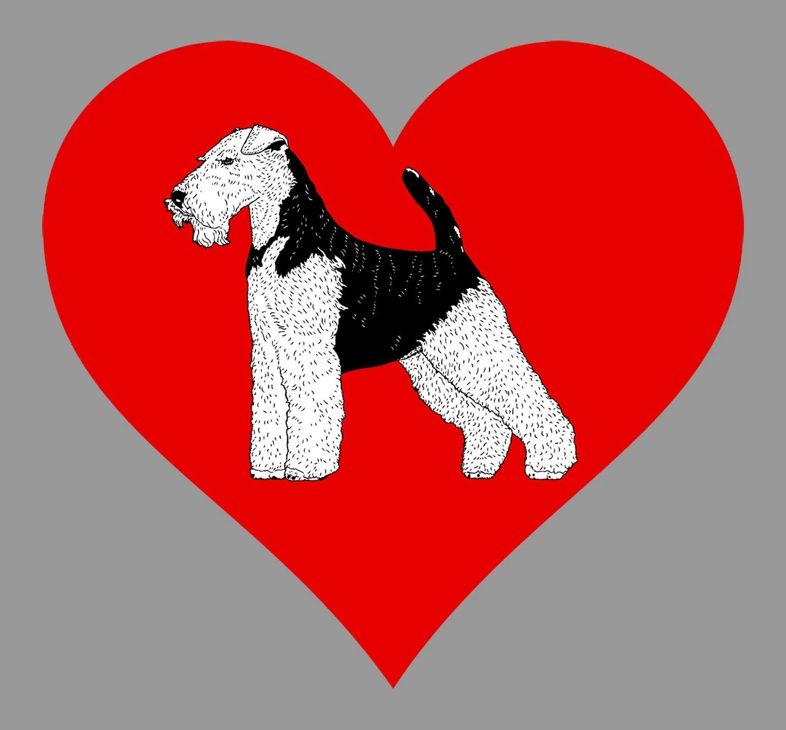 Welsh Terrier on Heart Left Chest - Full-Zip Hoodie Sweatshirt - Image 2
