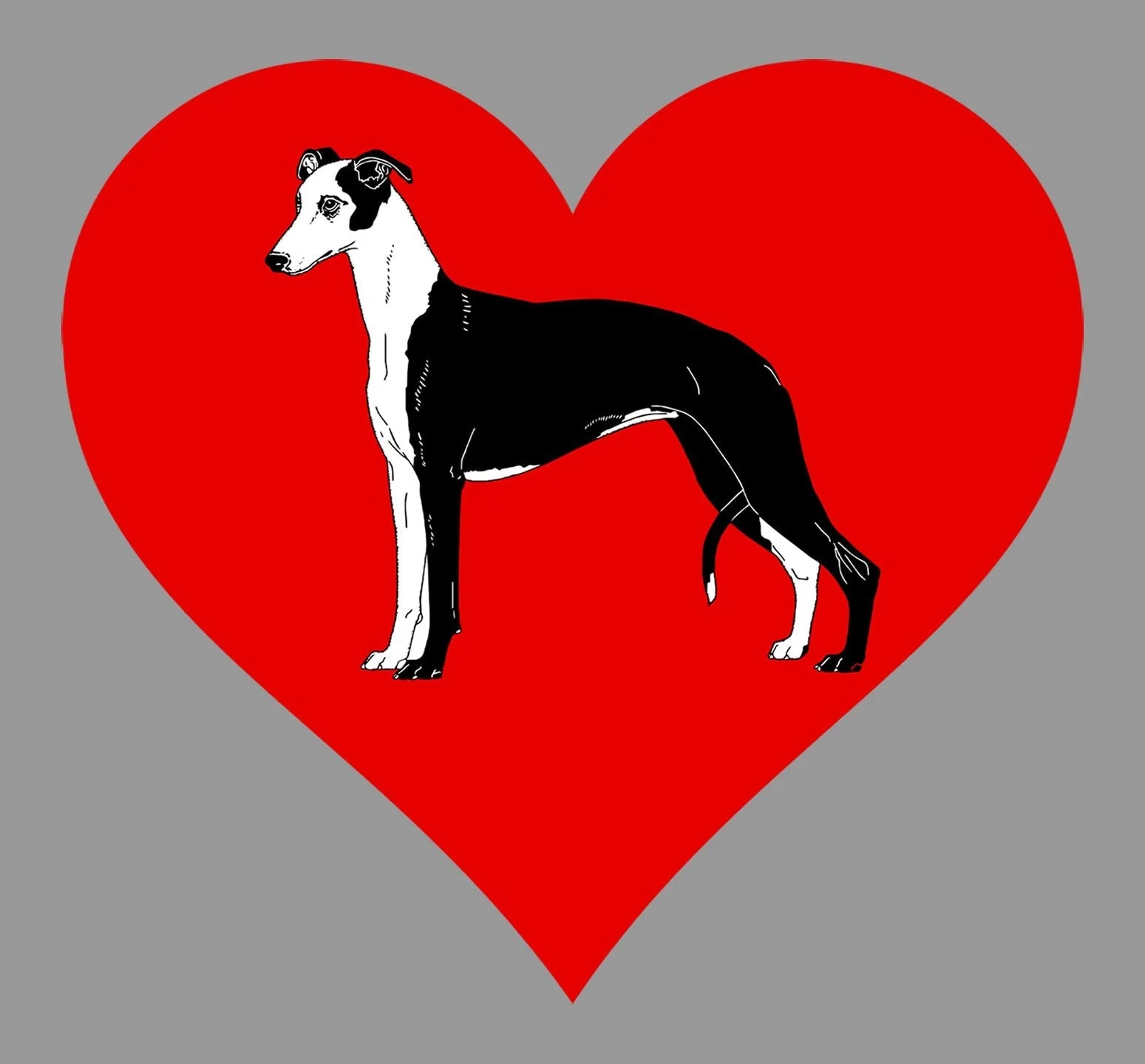 Whippet on Heart Left Chest - Full-Zip Hoodie Sweatshirt - Image 2