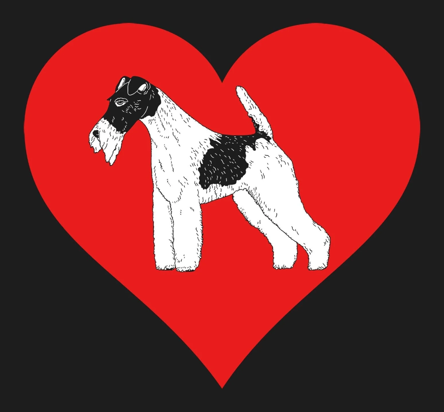 Wire Hair Fox Terrier on Heart Left Chest - Full-Zip Hoodie Sweatshirt - Image 2