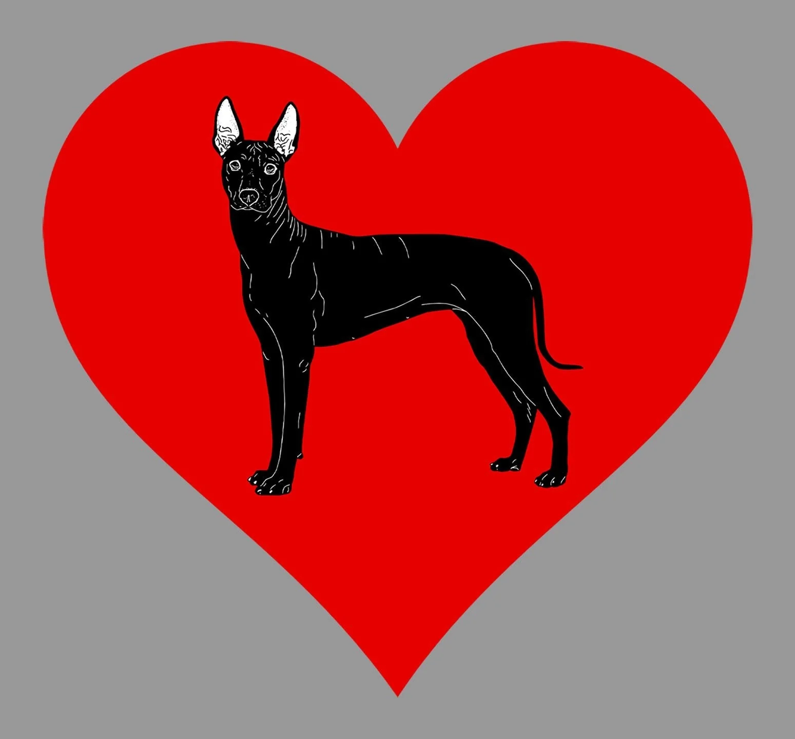 Xoloitzcuintli on Heart Left Chest - Full-Zip Hoodie Sweatshirt - Image 2