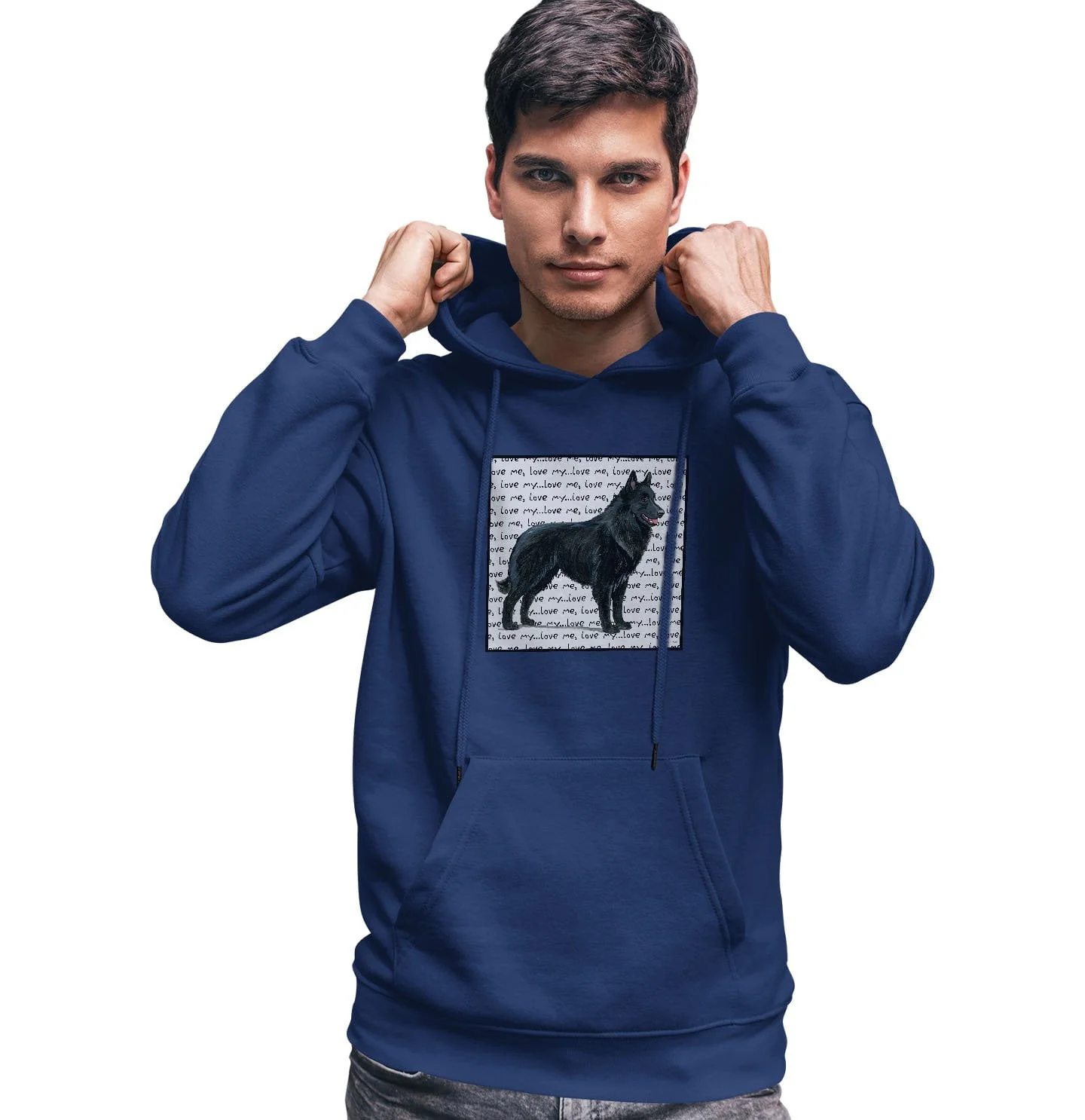 Belgian Shepherd Love Text - Adult Unisex Hoodie Sweatshirt - Image 3
