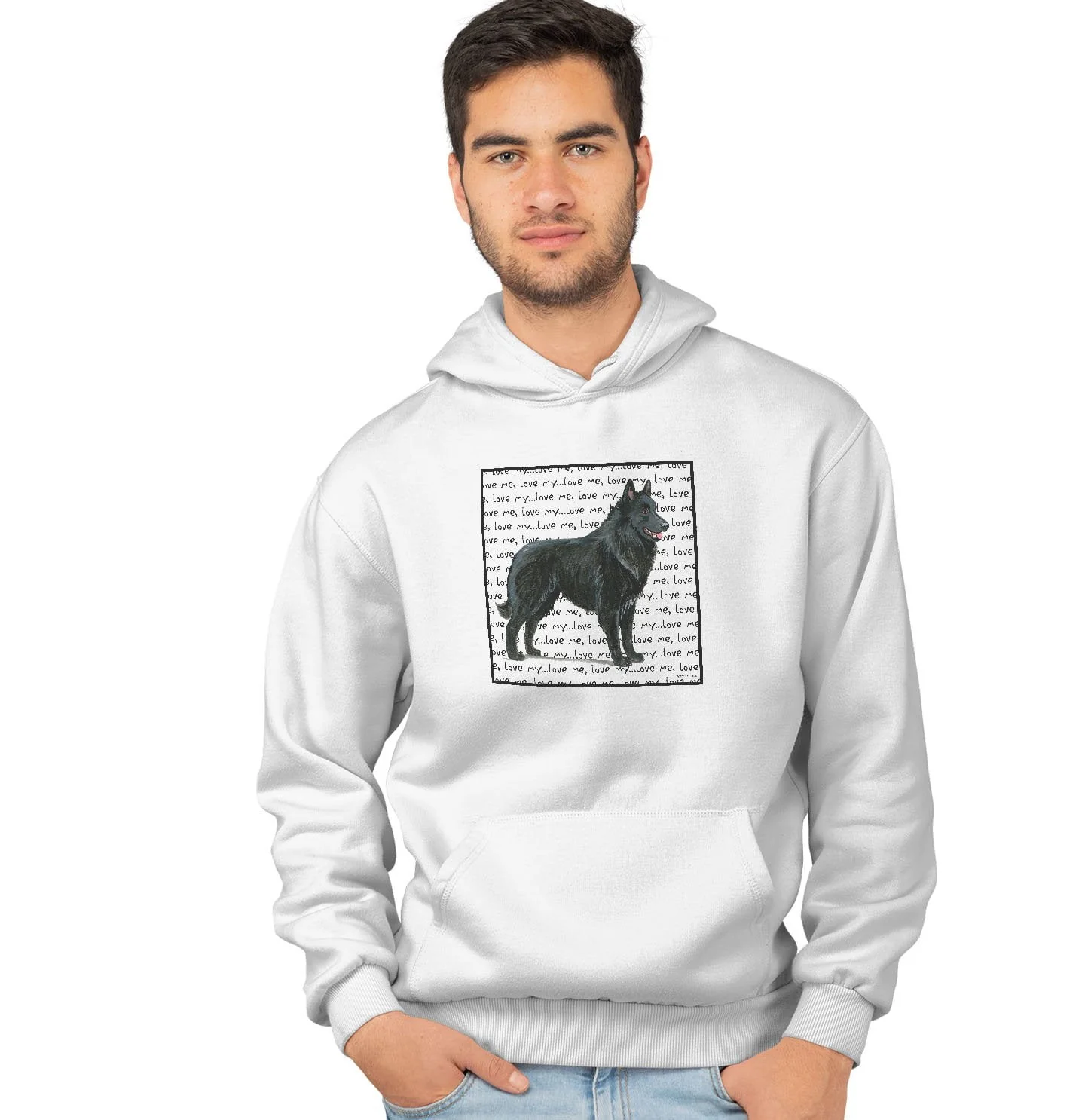 Belgian Shepherd Love Text - Adult Unisex Hoodie Sweatshirt - Image 4