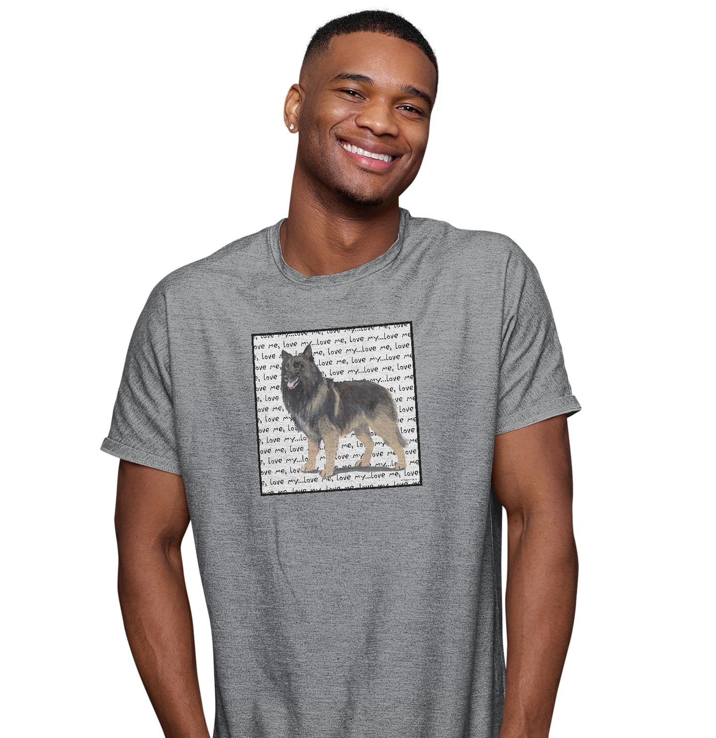 Belgian Tervuren Love Text - Adult Unisex T-Shirt - Image 3