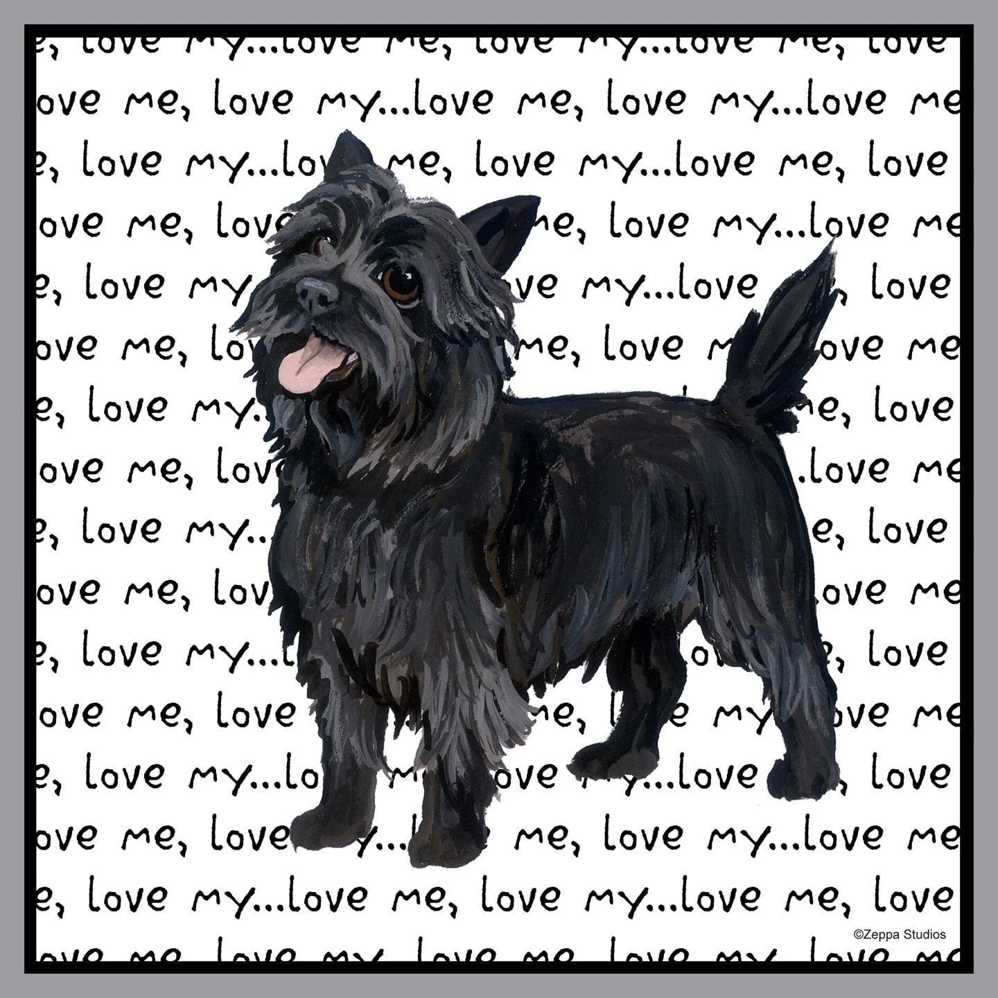Cairn Terrier Love Text - Adult Unisex T-Shirt - Image 2