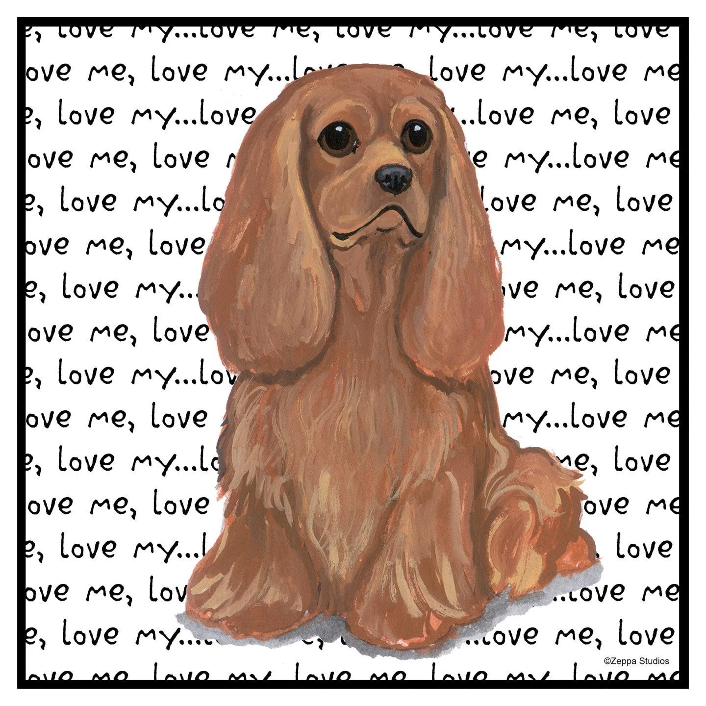 Ruby Cavalier King Charles Spaniel Love Text - Adult Unisex Hoodie Sweatshirt - Image 2