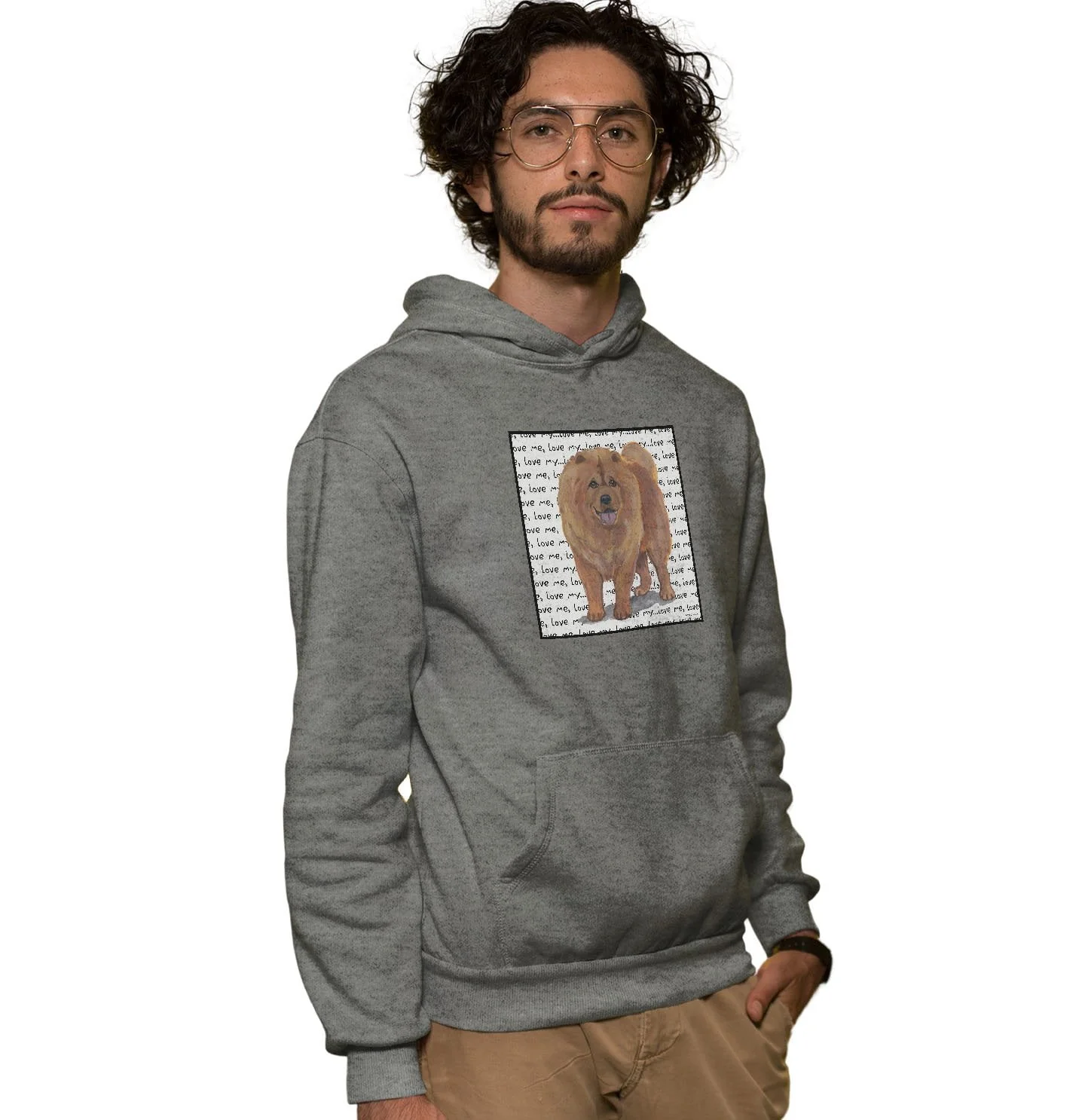 Chow Chow Love Text - Adult Unisex Hoodie Sweatshirt